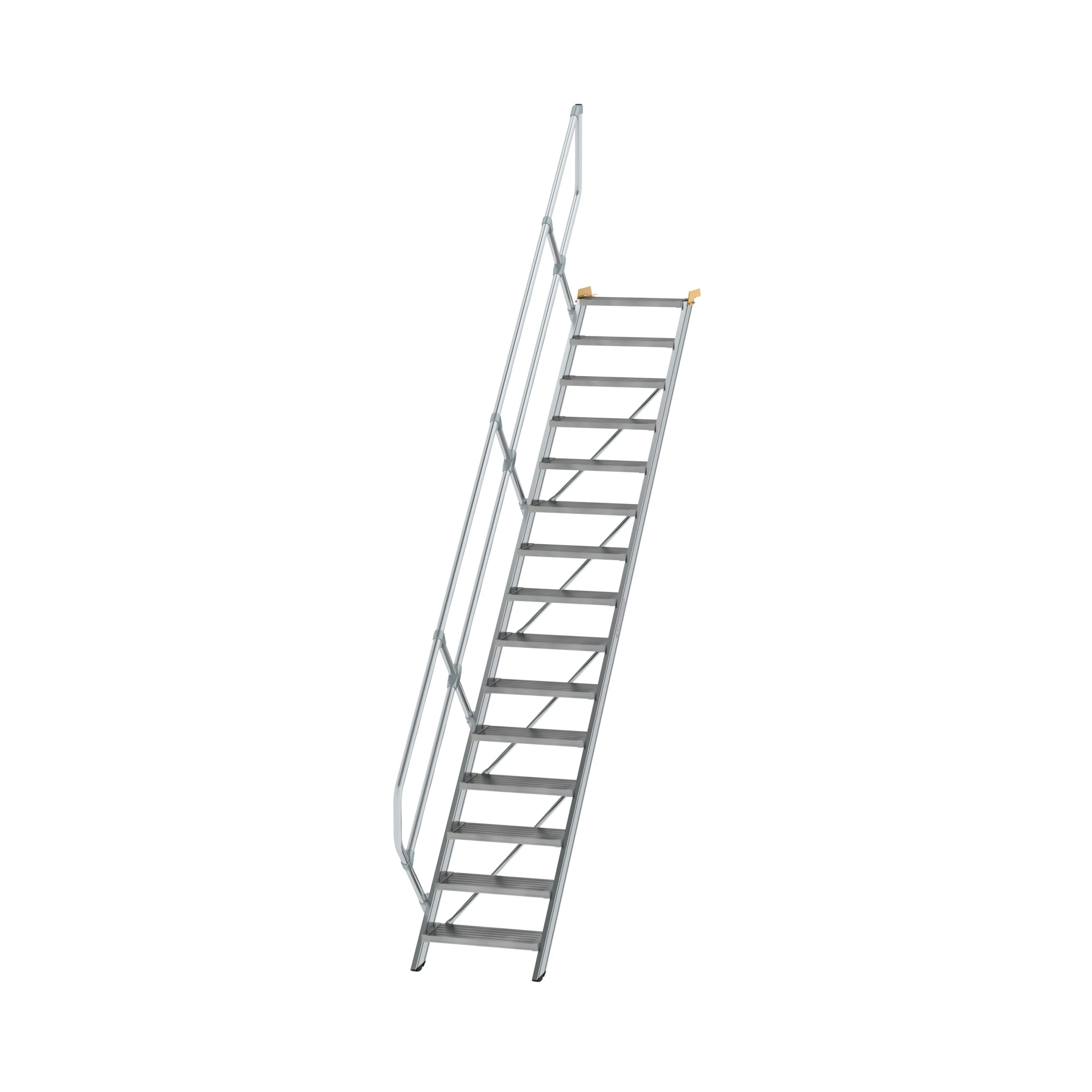 MUNK | Treppe 45° Stufenbreite 600 mm 15 Stufen Aluminium geriffelt