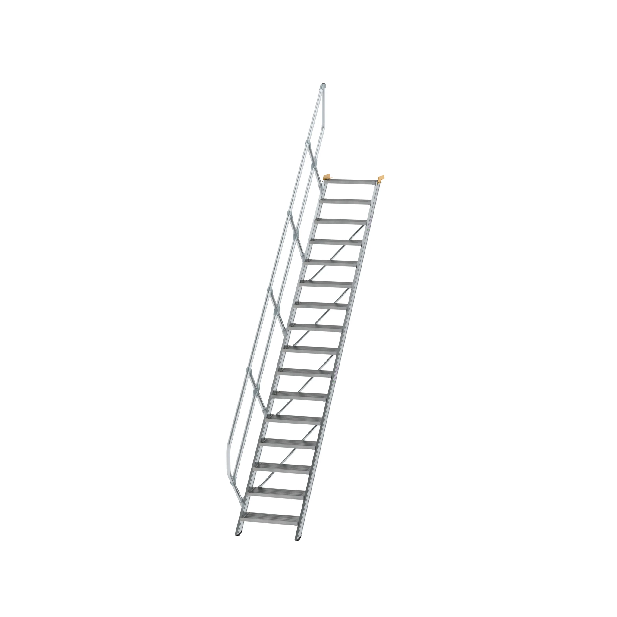 MUNK | Treppe 45° Stufenbreite 600 mm 16 Stufen Aluminium geriffelt