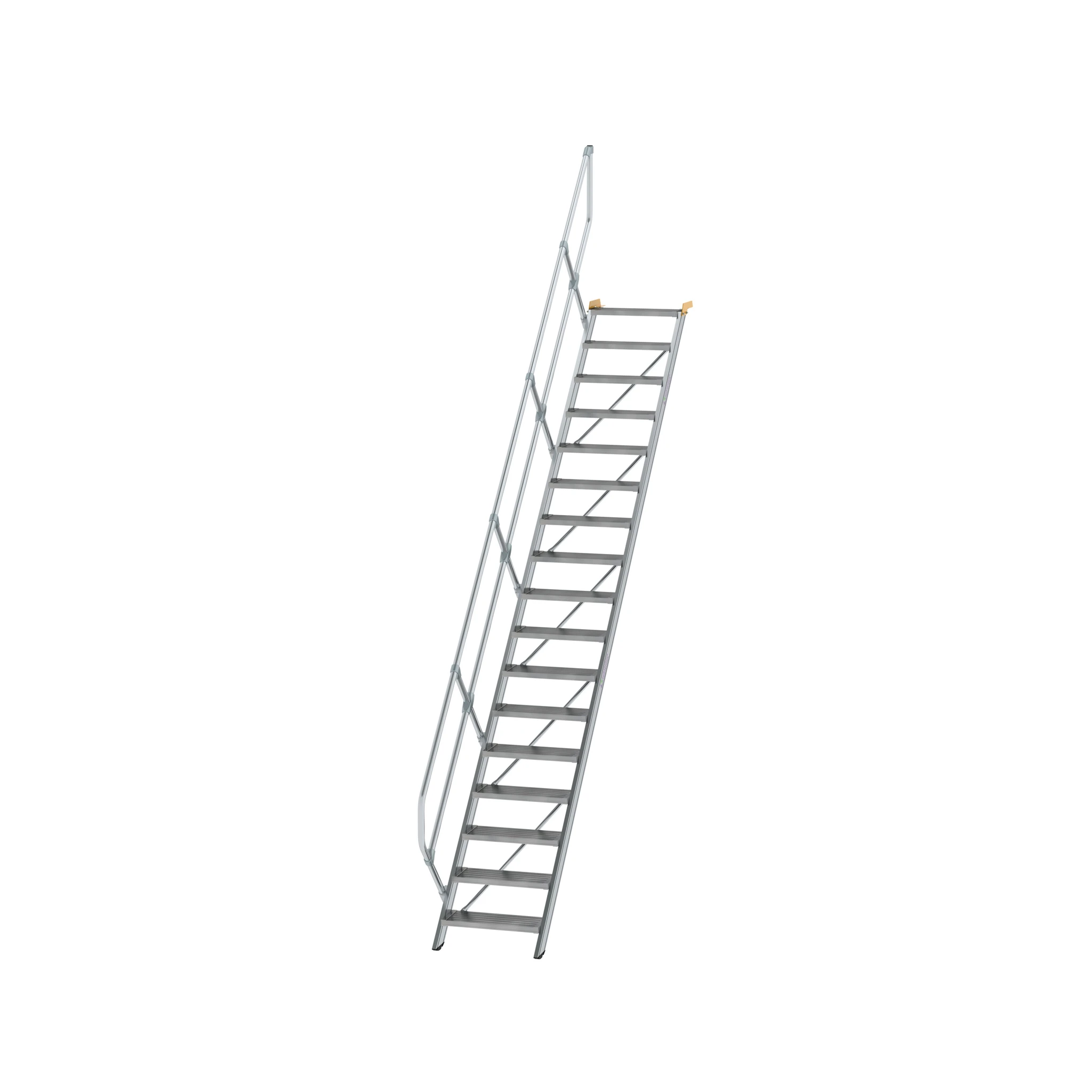 MUNK | Treppe 45° Stufenbreite 600 mm 17 Stufen Aluminium geriffelt