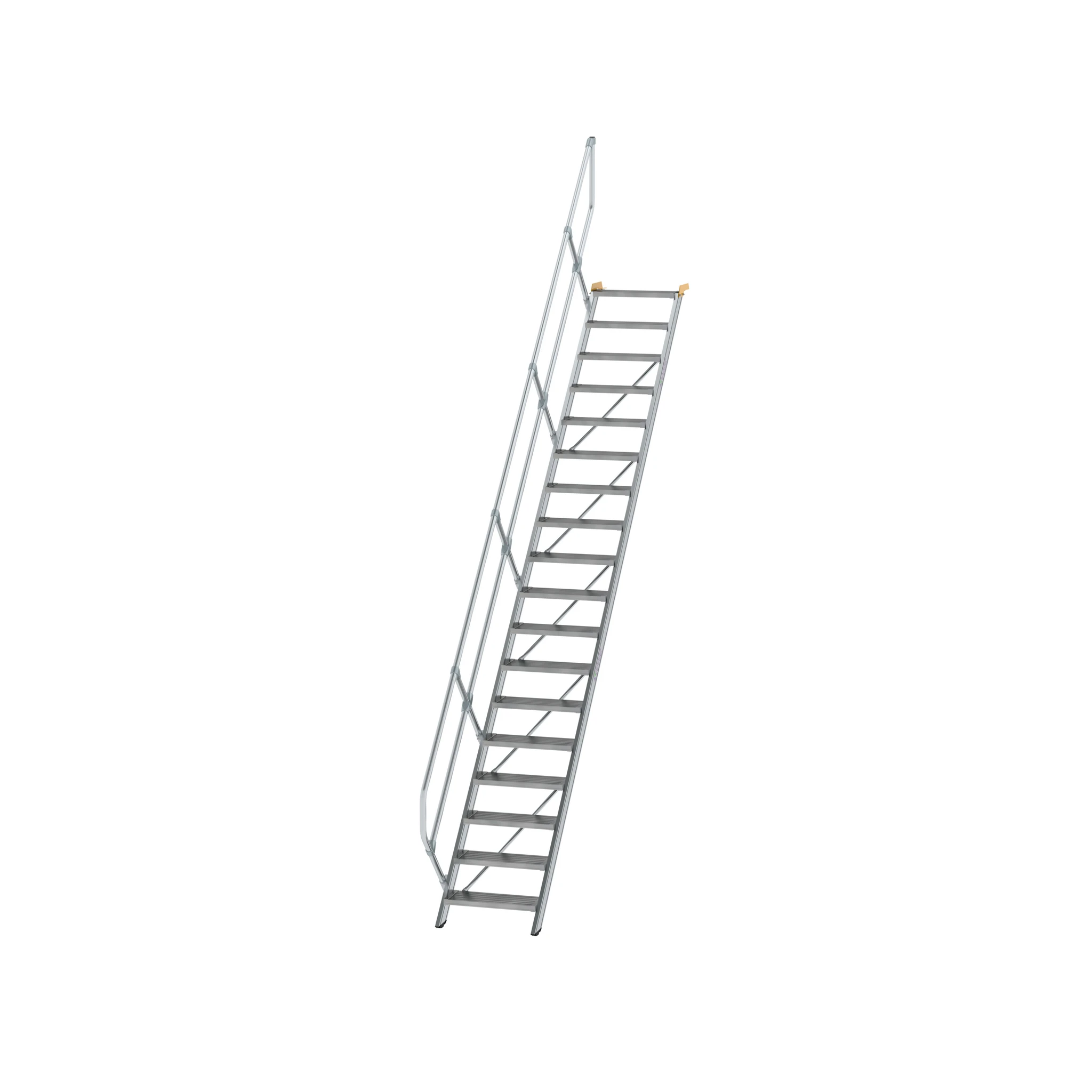 MUNK | Treppe 45° Stufenbreite 600 mm 18 Stufen Aluminium geriffelt