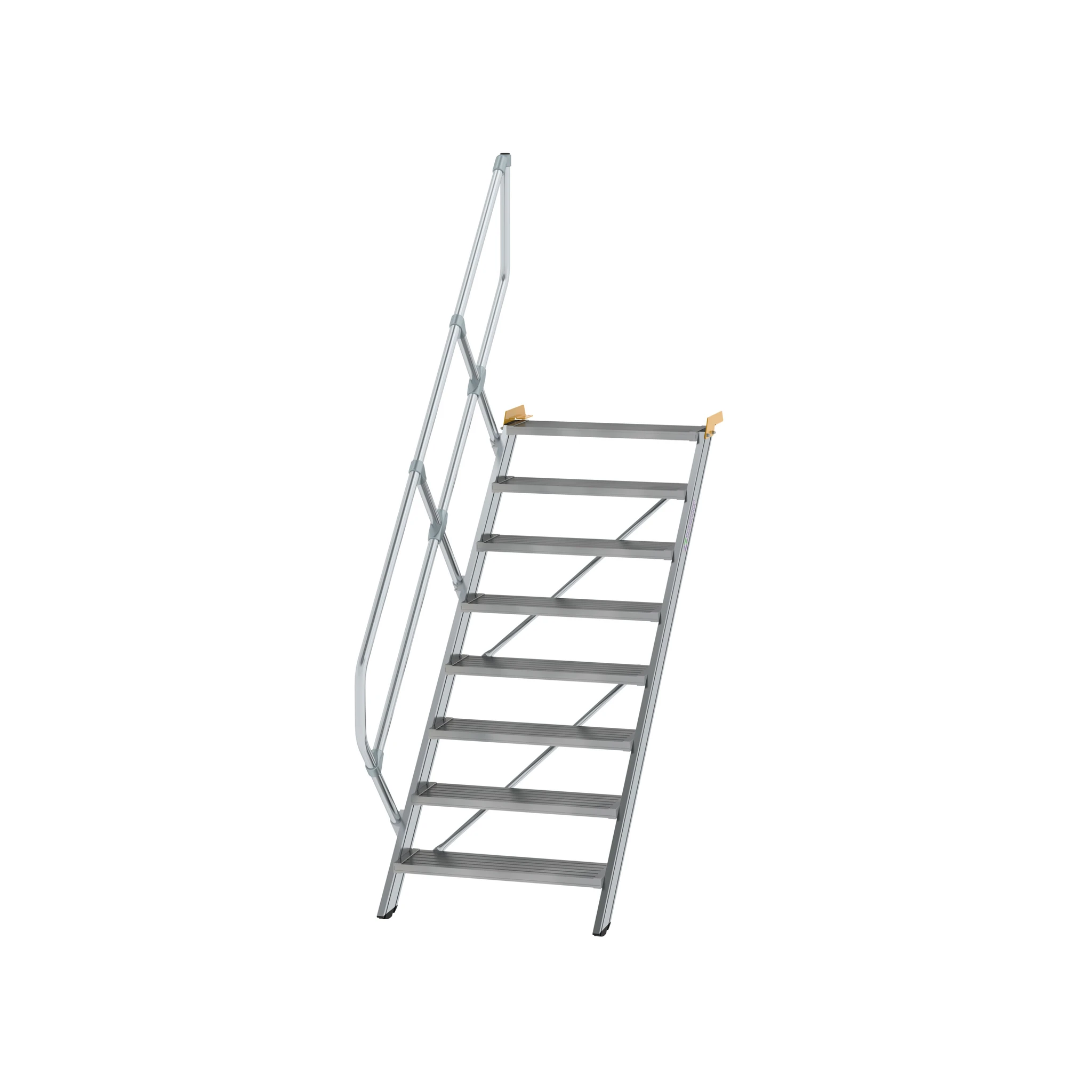 MUNK | Treppe 45° Stufenbreite 800 mm 8 Stufen Aluminium geriffelt