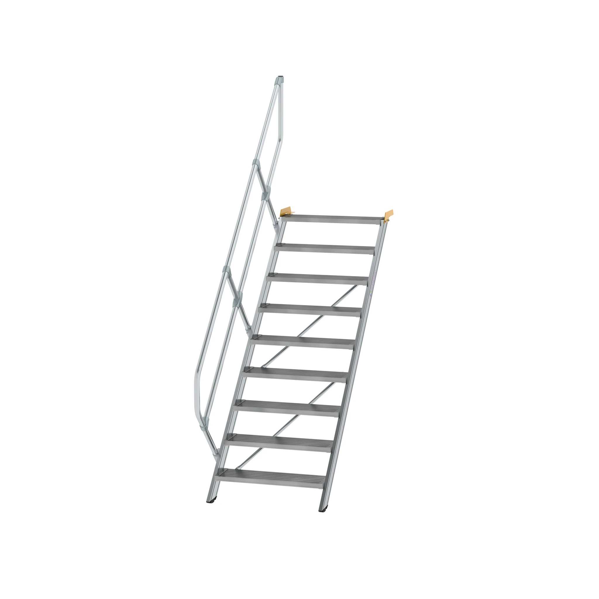 MUNK | Treppe 45° Stufenbreite 800 mm 9 Stufen Aluminium geriffelt