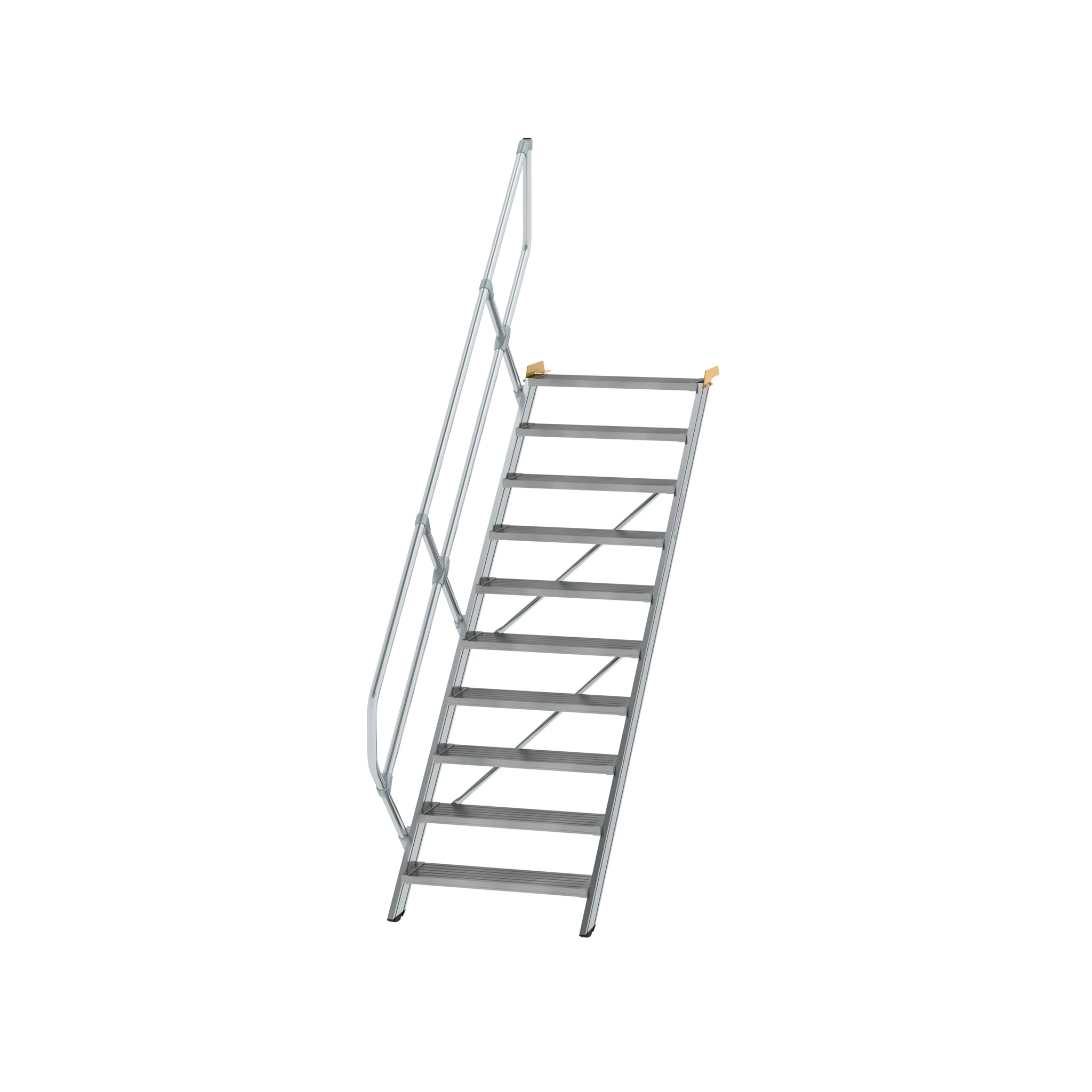 MUNK | Treppe 45° Stufenbreite 800 mm 10 Stufen Aluminium geriffelt