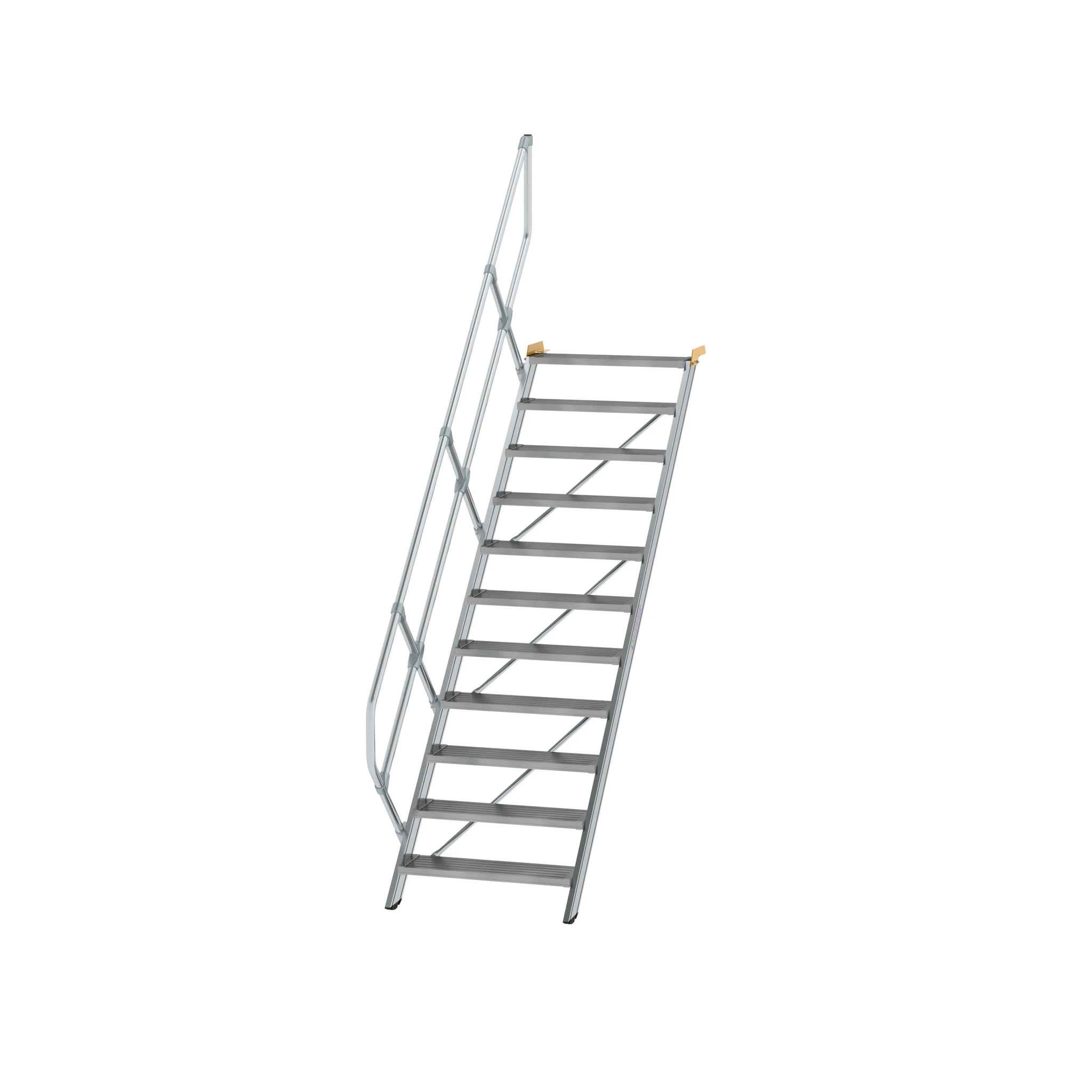 MUNK | Treppe 45° Stufenbreite 800 mm 11 Stufen Aluminium geriffelt