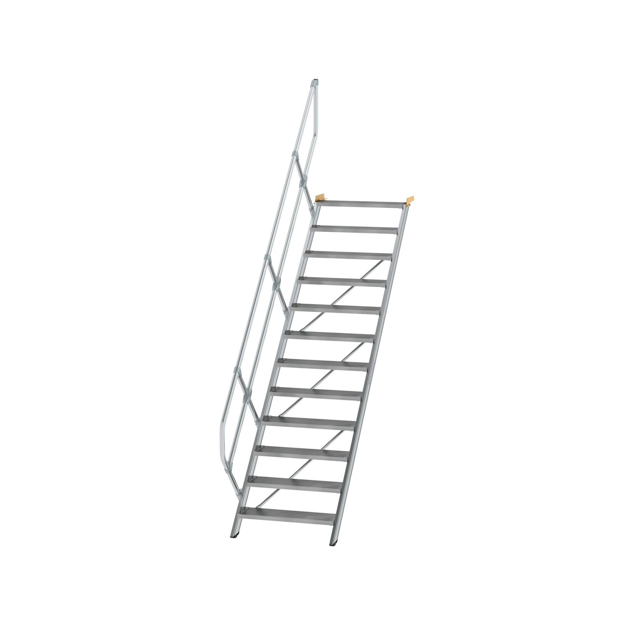 MUNK | Treppe 45° Stufenbreite 800 mm 12 Stufen Aluminium geriffelt