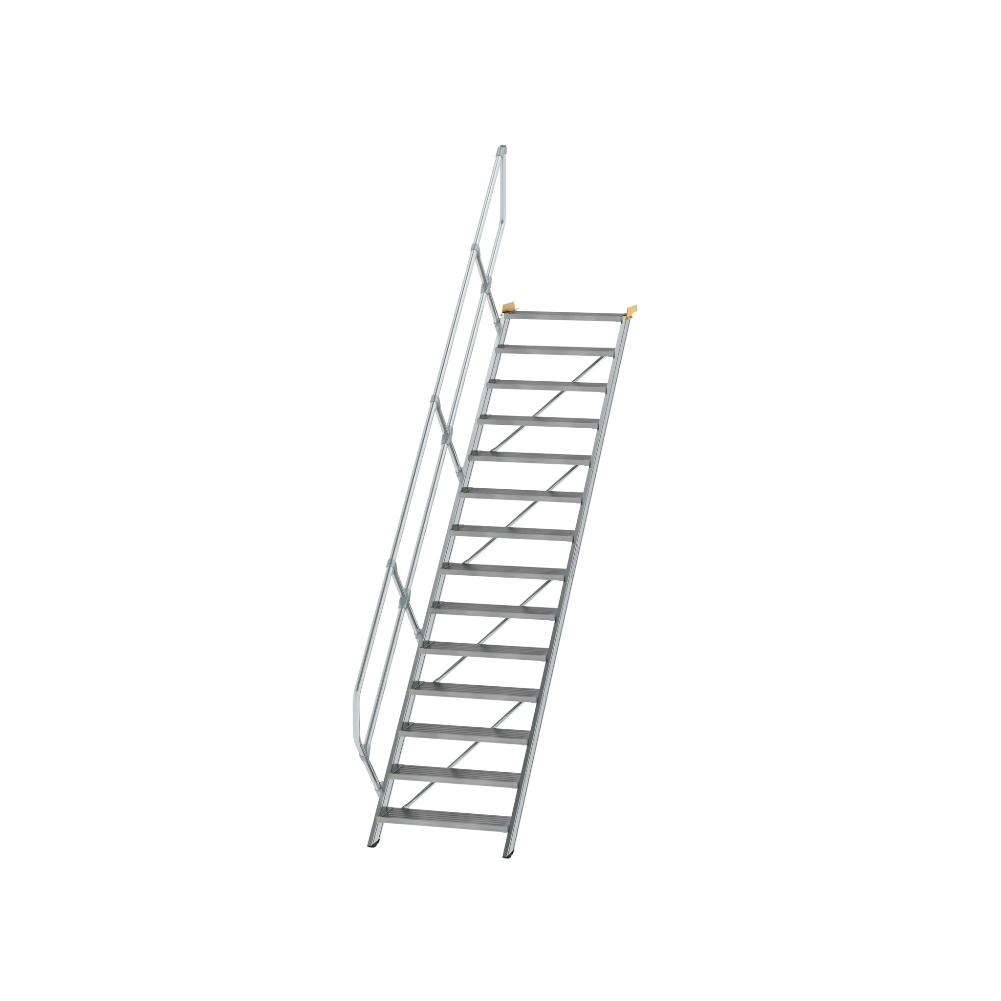 MUNK | Treppe 45° Stufenbreite 800 mm 14 Stufen Aluminium geriffelt