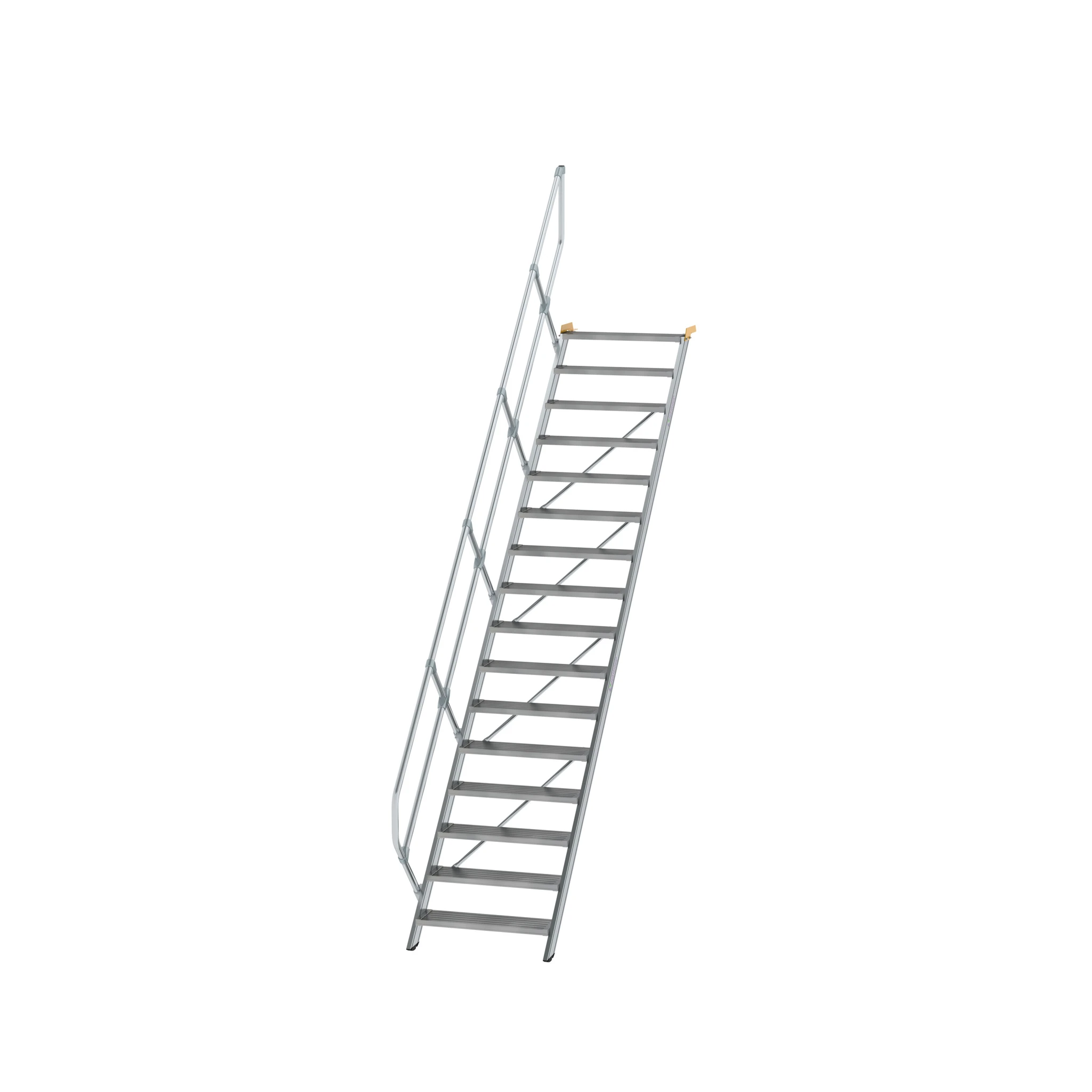 MUNK | Treppe 45° Stufenbreite 800 mm 16 Stufen Aluminium geriffelt