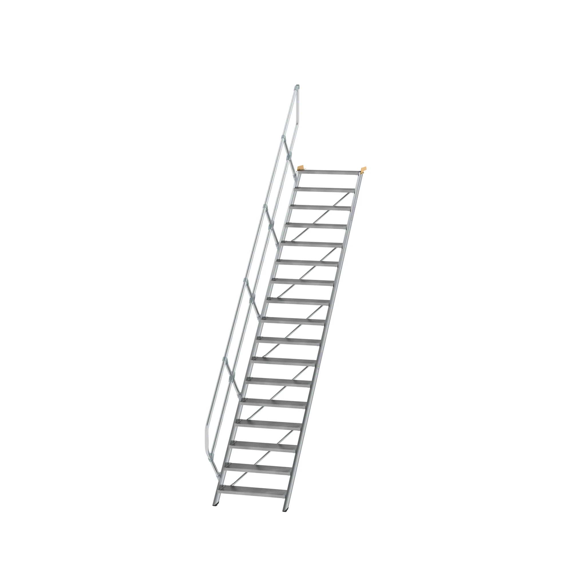 MUNK | Treppe 45° Stufenbreite 800 mm 17 Stufen Aluminium geriffelt