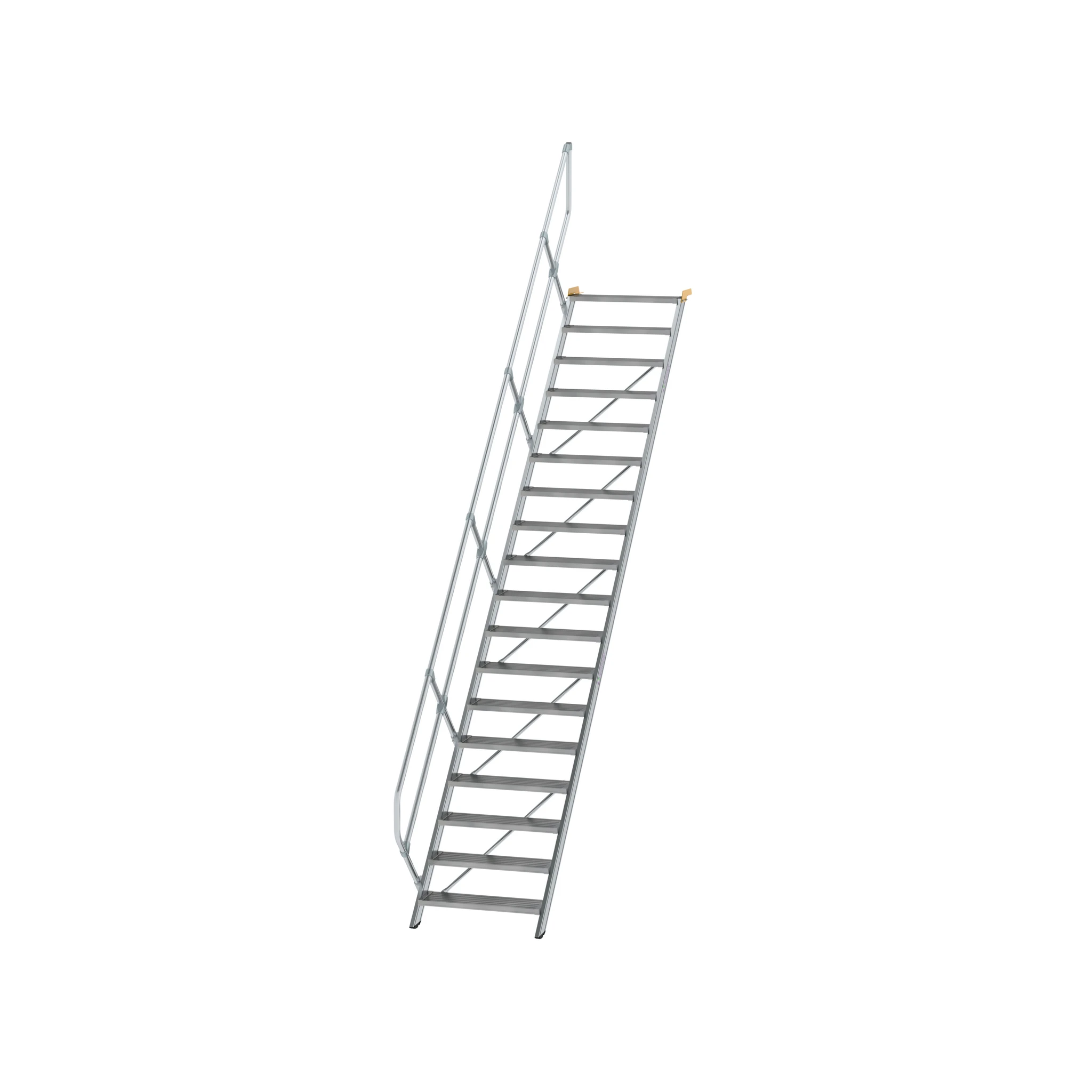 MUNK | Treppe 45° Stufenbreite 800 mm 18 Stufen Aluminium geriffelt