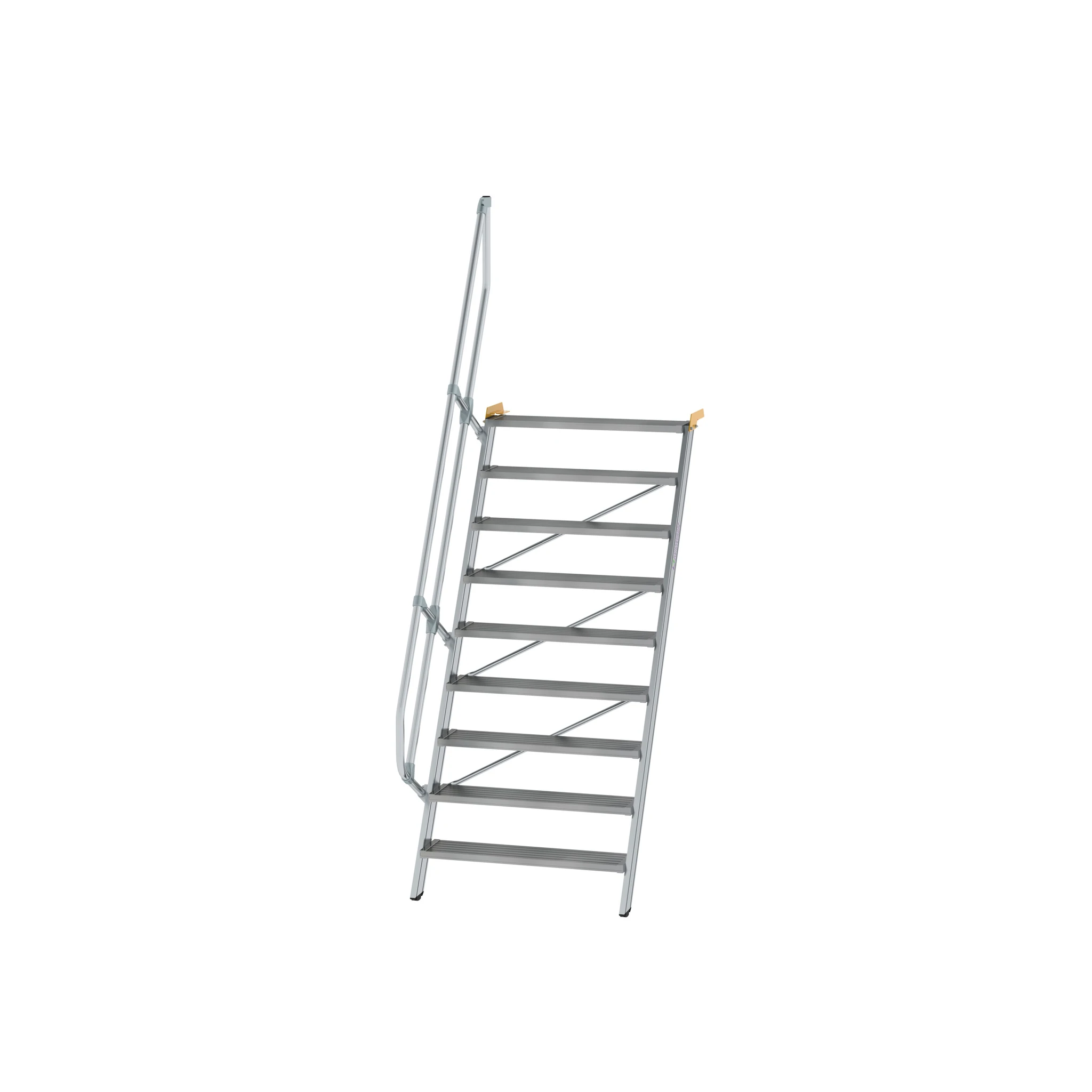 MUNK | Treppe 60° Stufenbreite 1000 mm 9 Stufen Aluminium geriffelt
