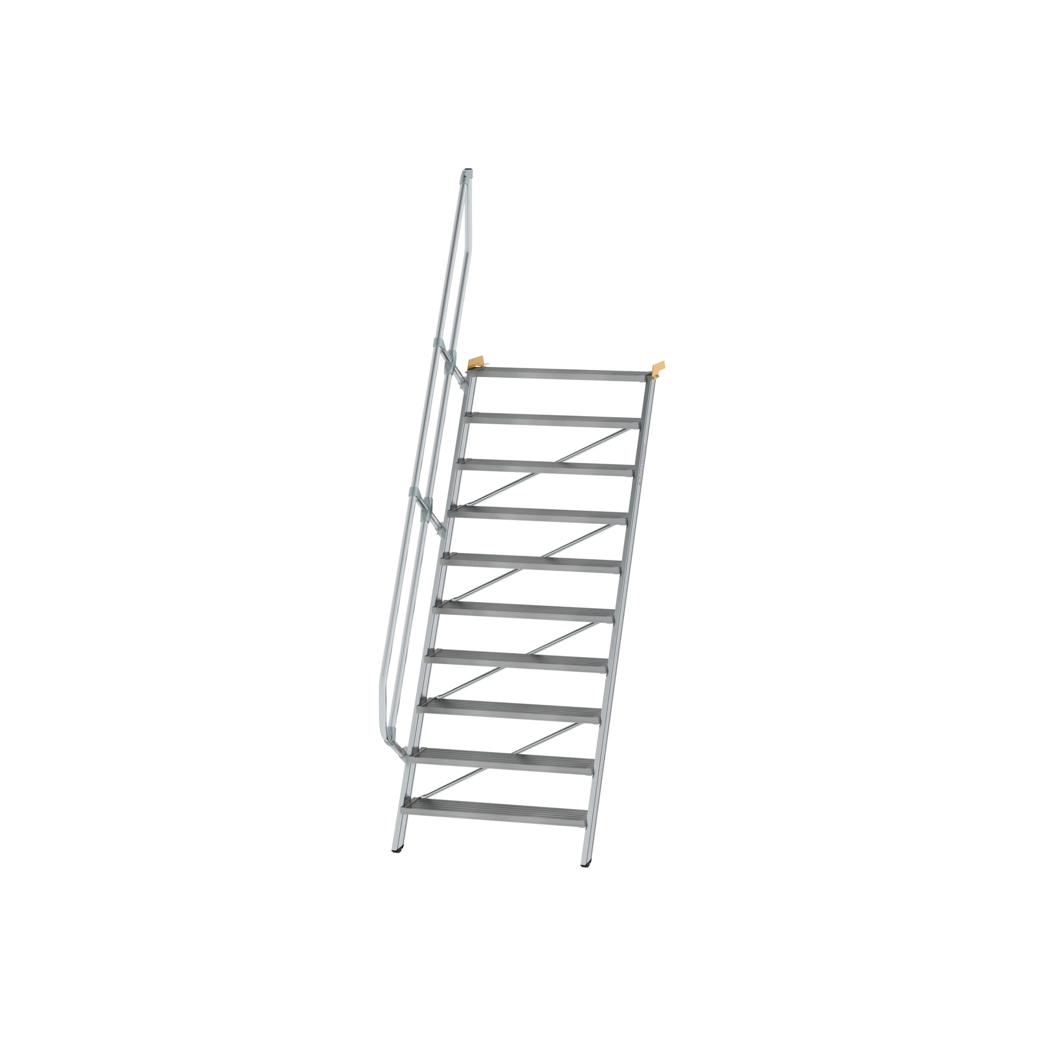 MUNK | Treppe 60° Stufenbreite 1000 mm 10 Stufen Aluminium geriffelt