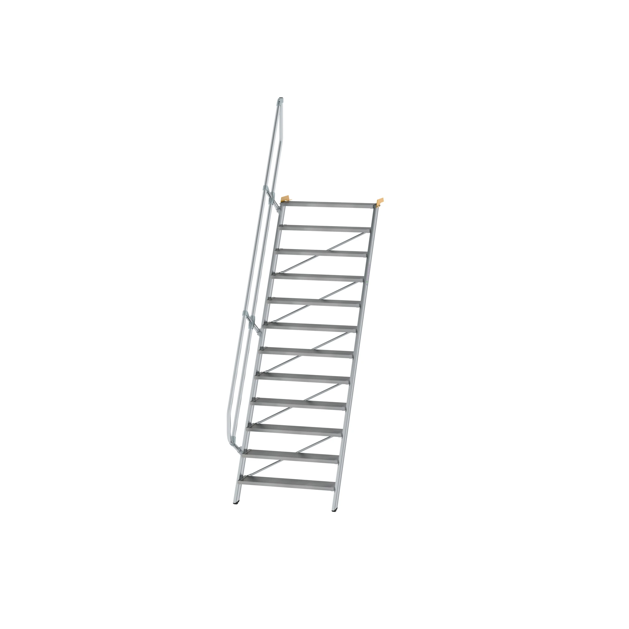 MUNK | Treppe 60° Stufenbreite 1000 mm 12 Stufen Aluminium geriffelt