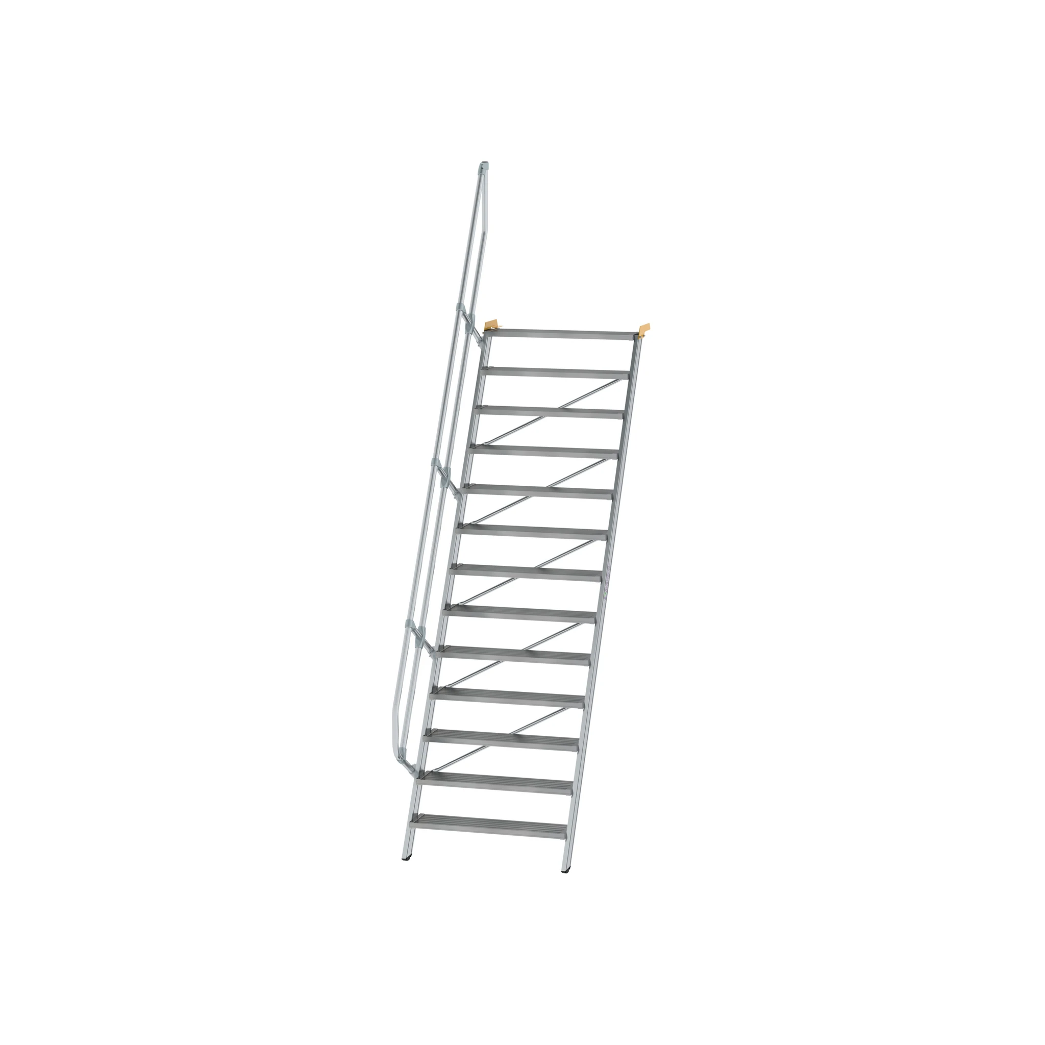 MUNK | Treppe 60° Stufenbreite 1000 mm 13 Stufen Aluminium geriffelt