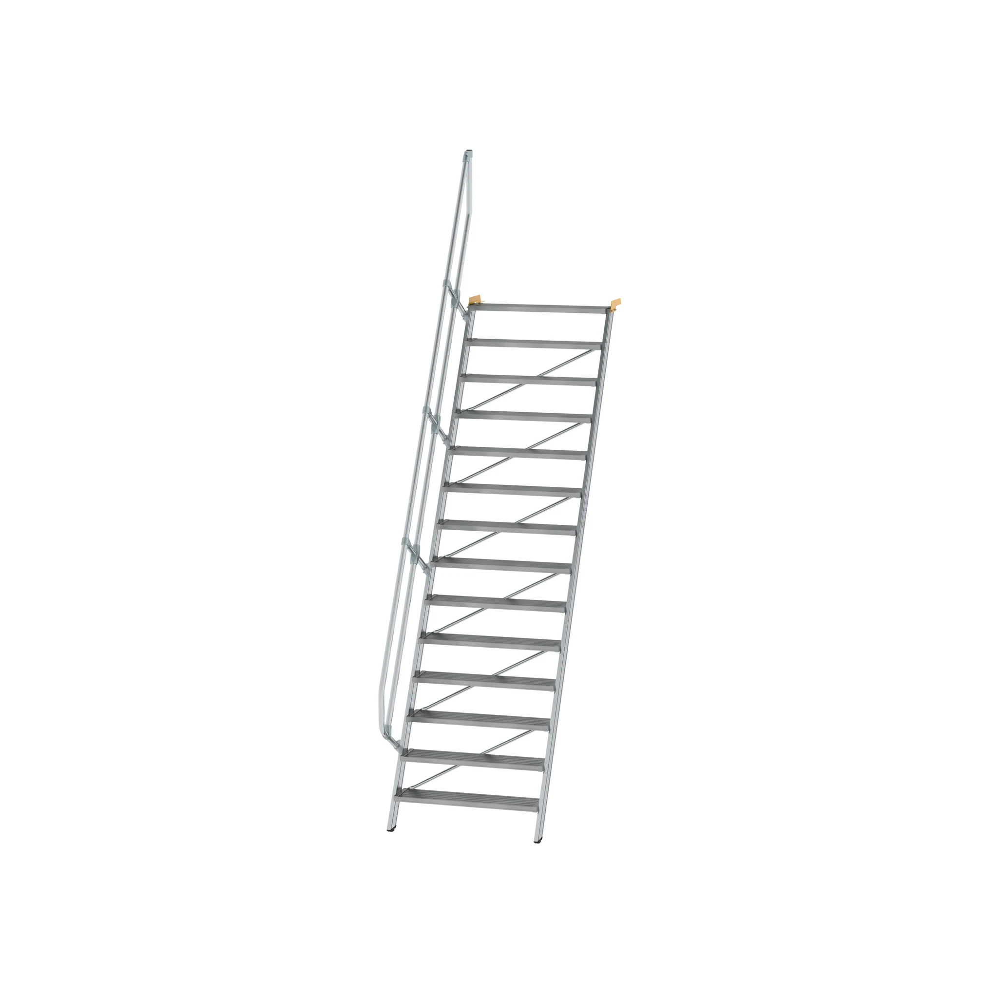 MUNK | Treppe 60° Stufenbreite 1000 mm 14 Stufen Aluminium geriffelt