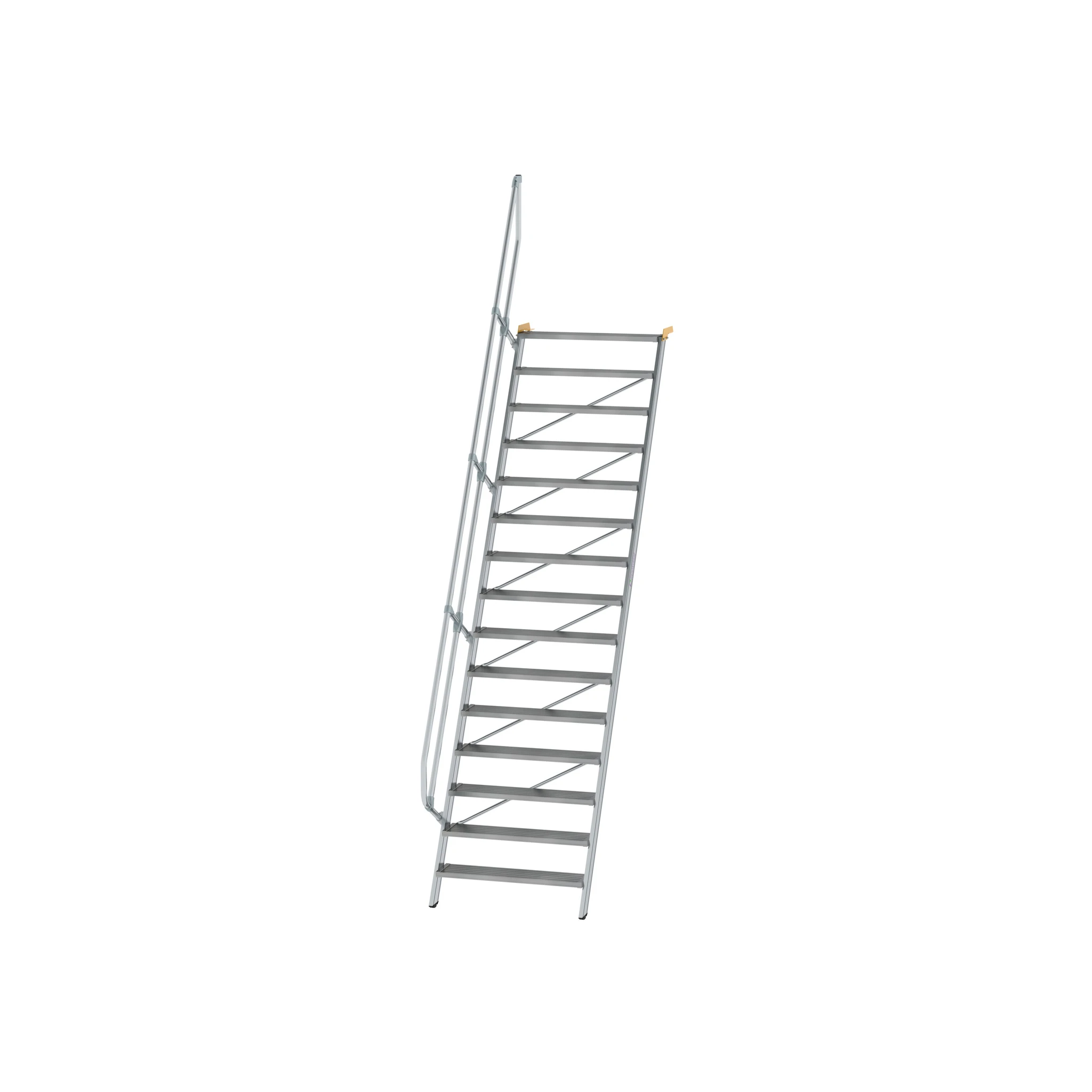 MUNK | Treppe 60° Stufenbreite 1000 mm 15 Stufen Aluminium geriffelt