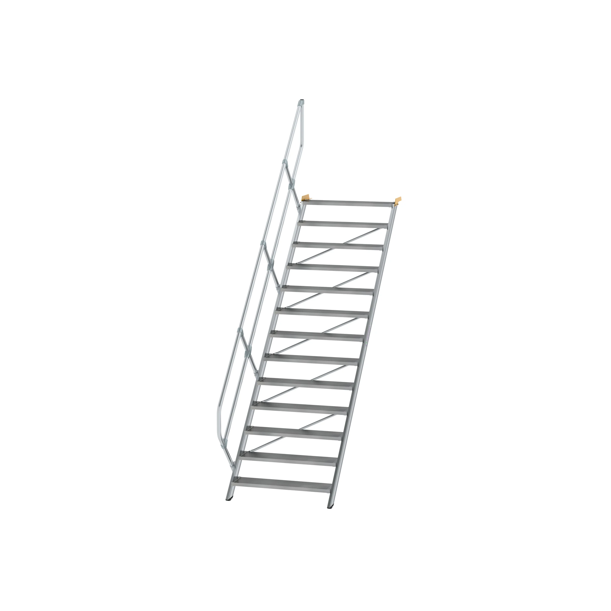 MUNK | Treppe 45° Stufenbreite 1000 mm 13 Stufen Aluminium geriffelt