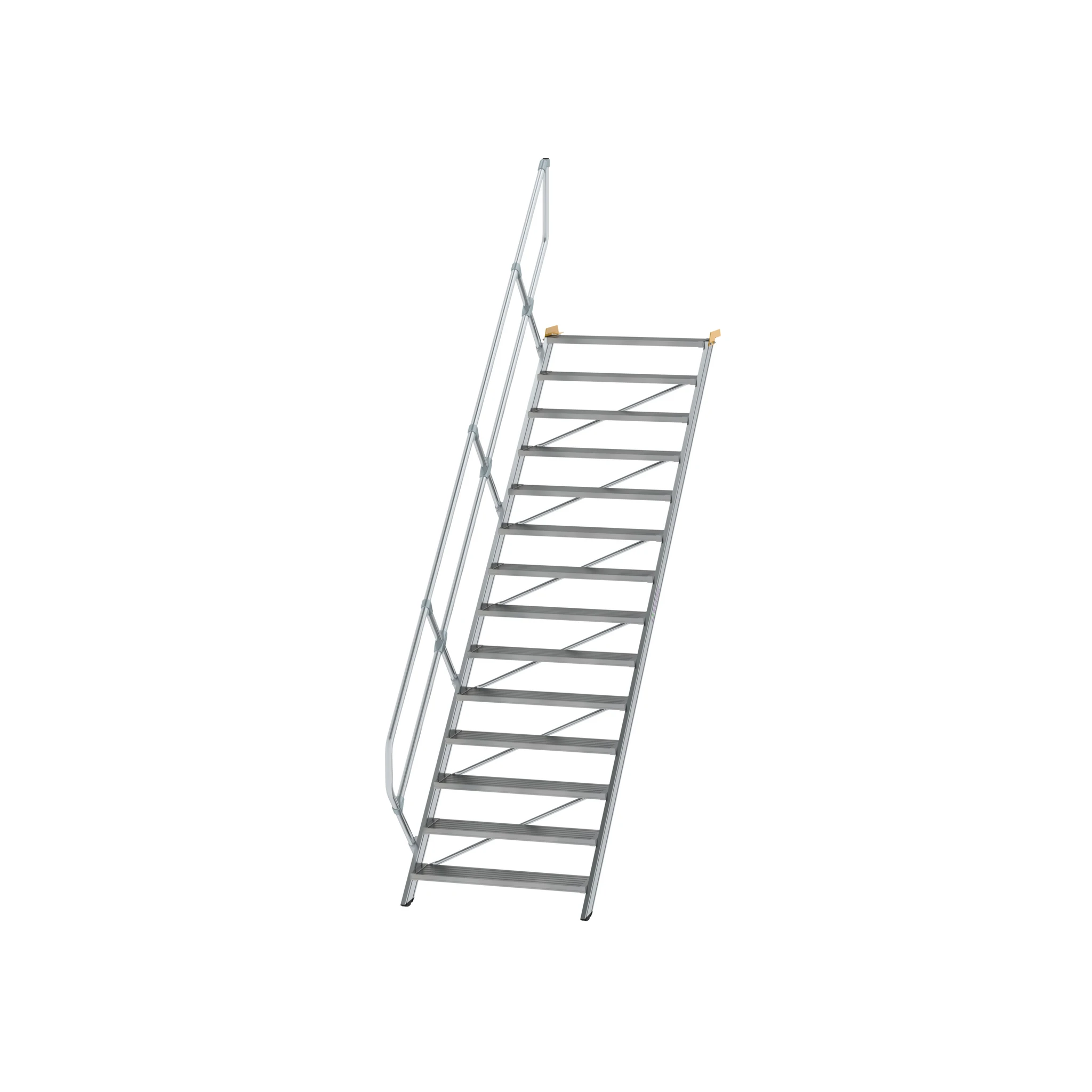 MUNK | Treppe 45° Stufenbreite 1000 mm 14 Stufen Aluminium geriffelt
