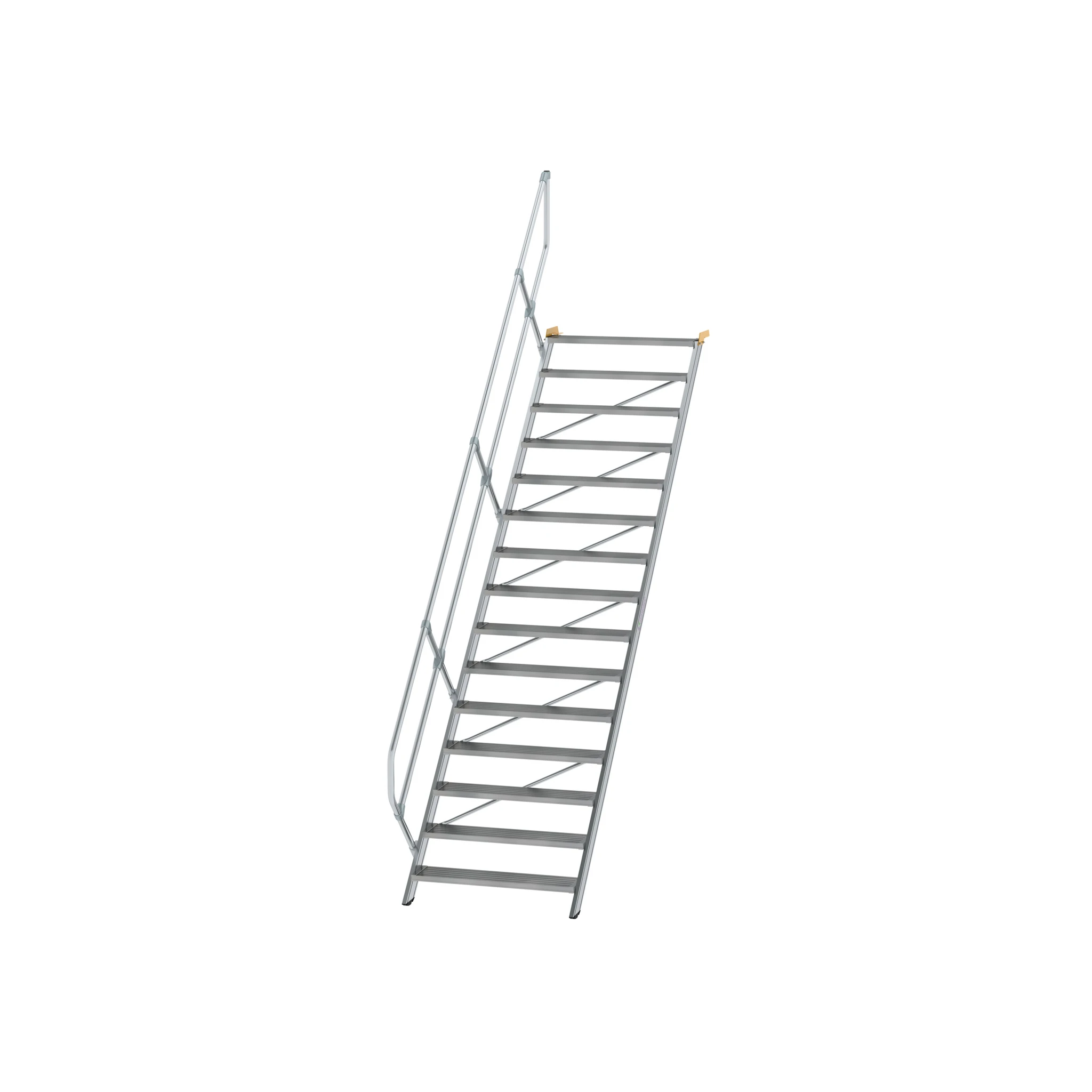 MUNK | Treppe 45° Stufenbreite 1000 mm 15 Stufen Aluminium geriffelt