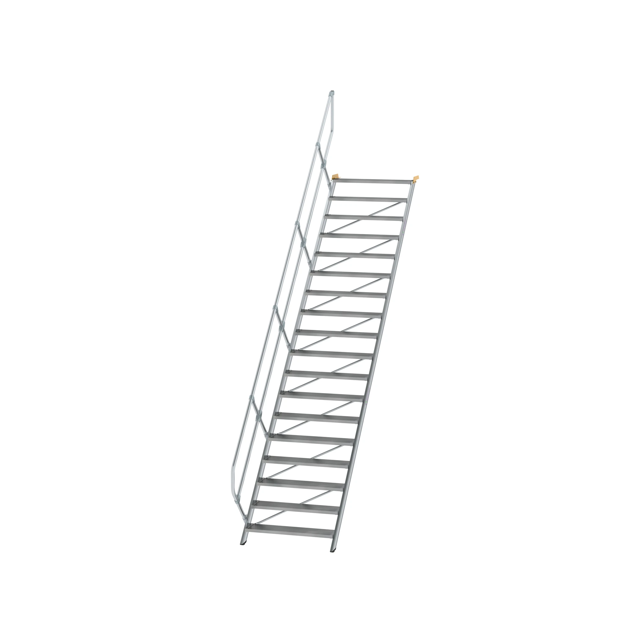 MUNK | Treppe 45° Stufenbreite 1000 mm 18 Stufen Aluminium geriffelt