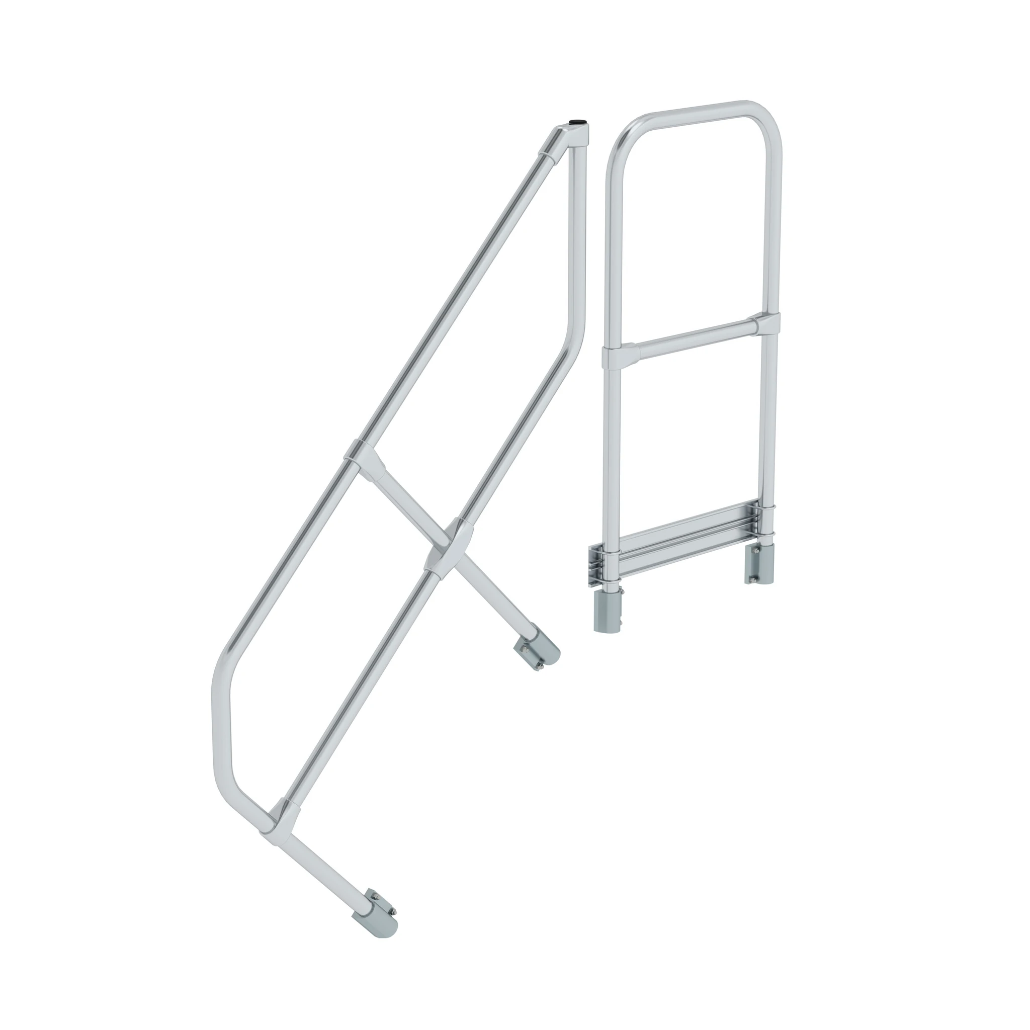 MUNK | Zweiter Handlauf für Treppe mit Plattform 45° 4 Stufen