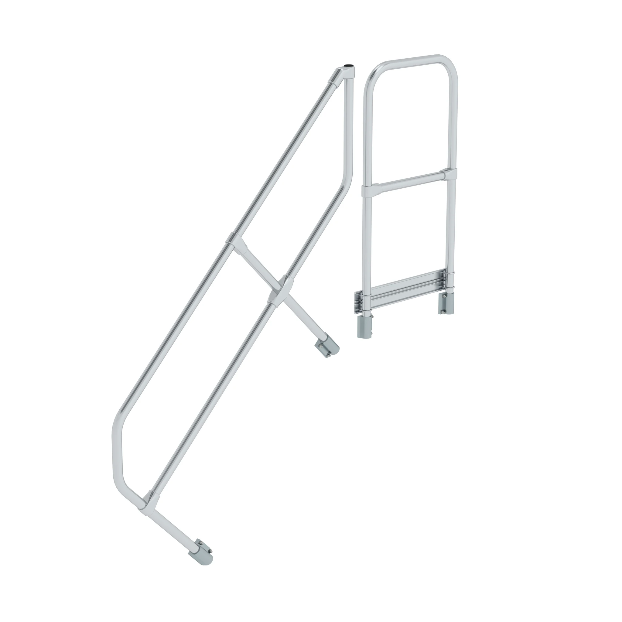 MUNK | Zweiter Handlauf für Treppe mit Plattform 45° 5 Stufen