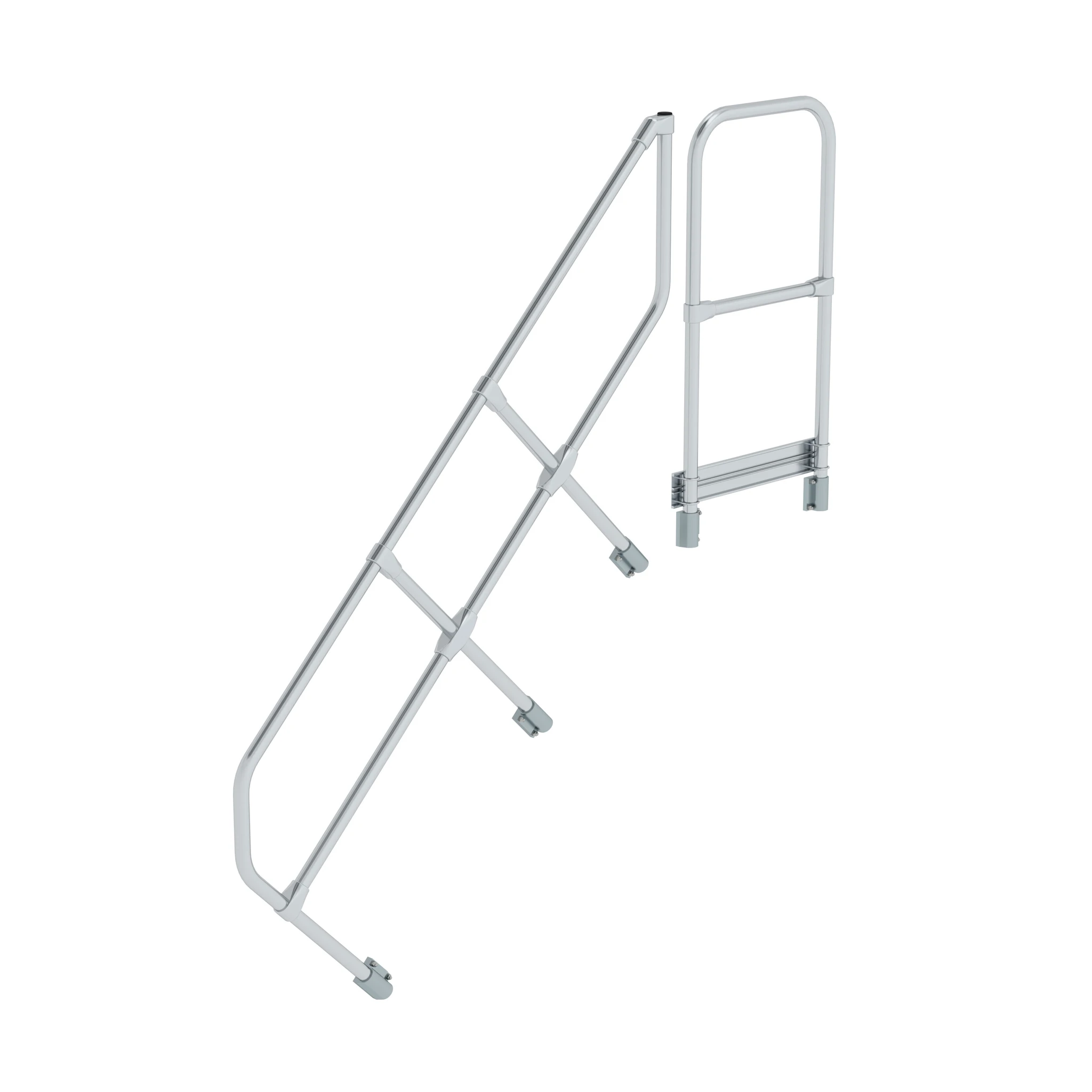 MUNK | Zweiter Handlauf für Treppe mit Plattform 45° 6 Stufen