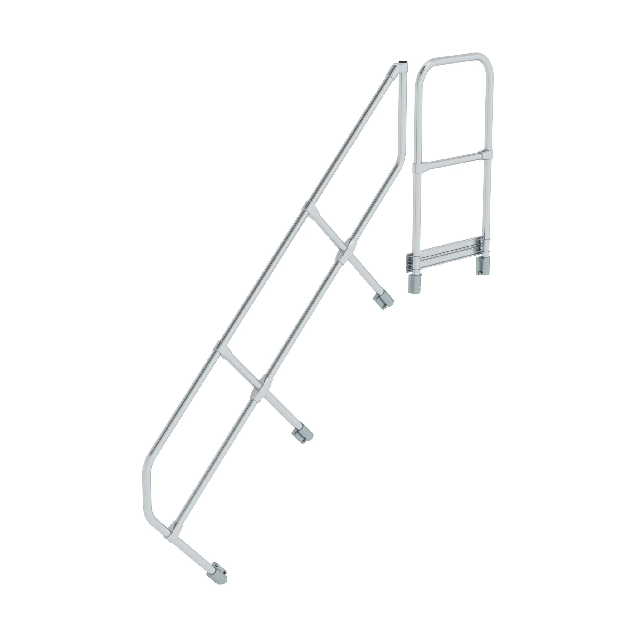 MUNK | Zweiter Handlauf für Treppe mit Plattform 45° 7 Stufen