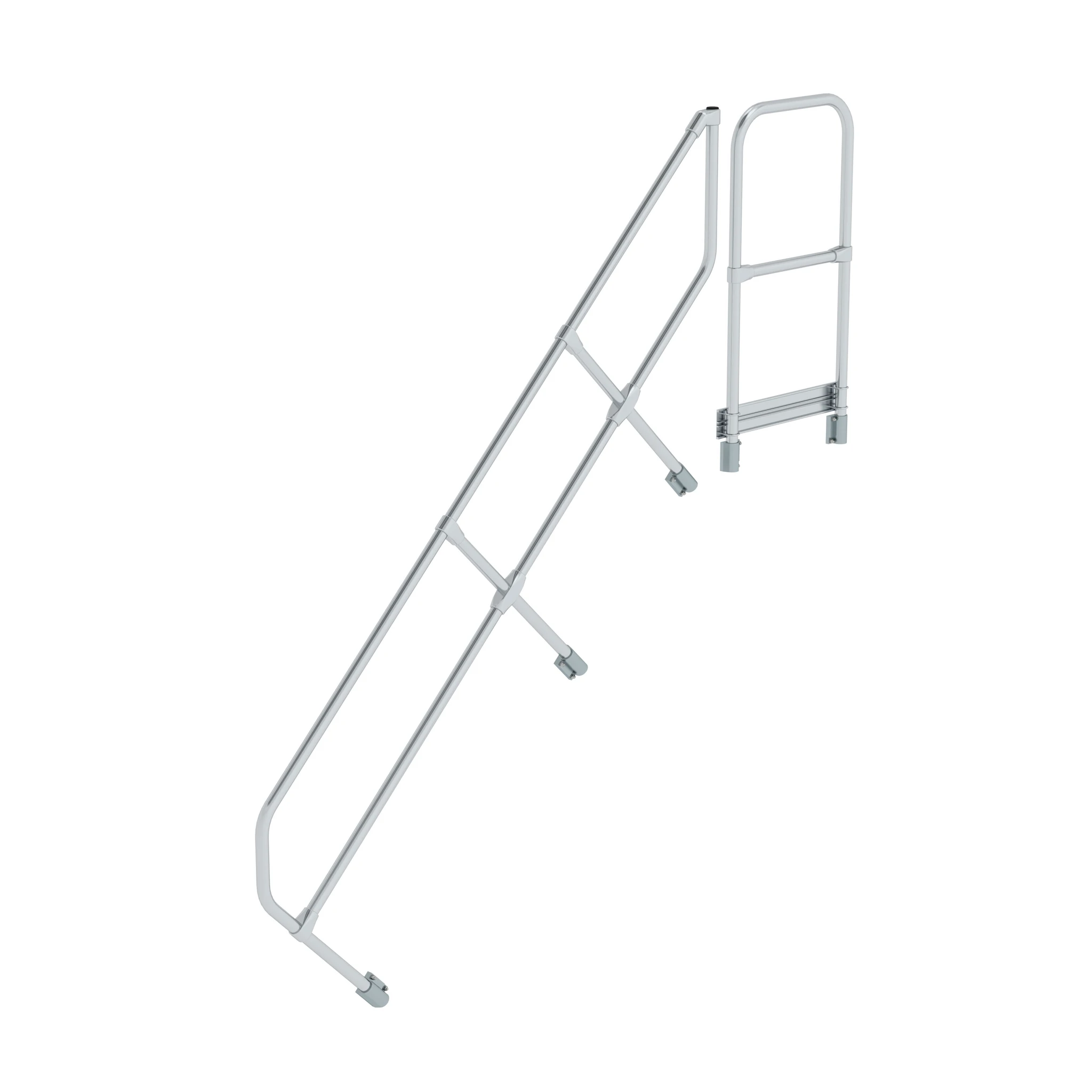 MUNK | Zweiter Handlauf für Treppe mit Plattform 45° 8 Stufen