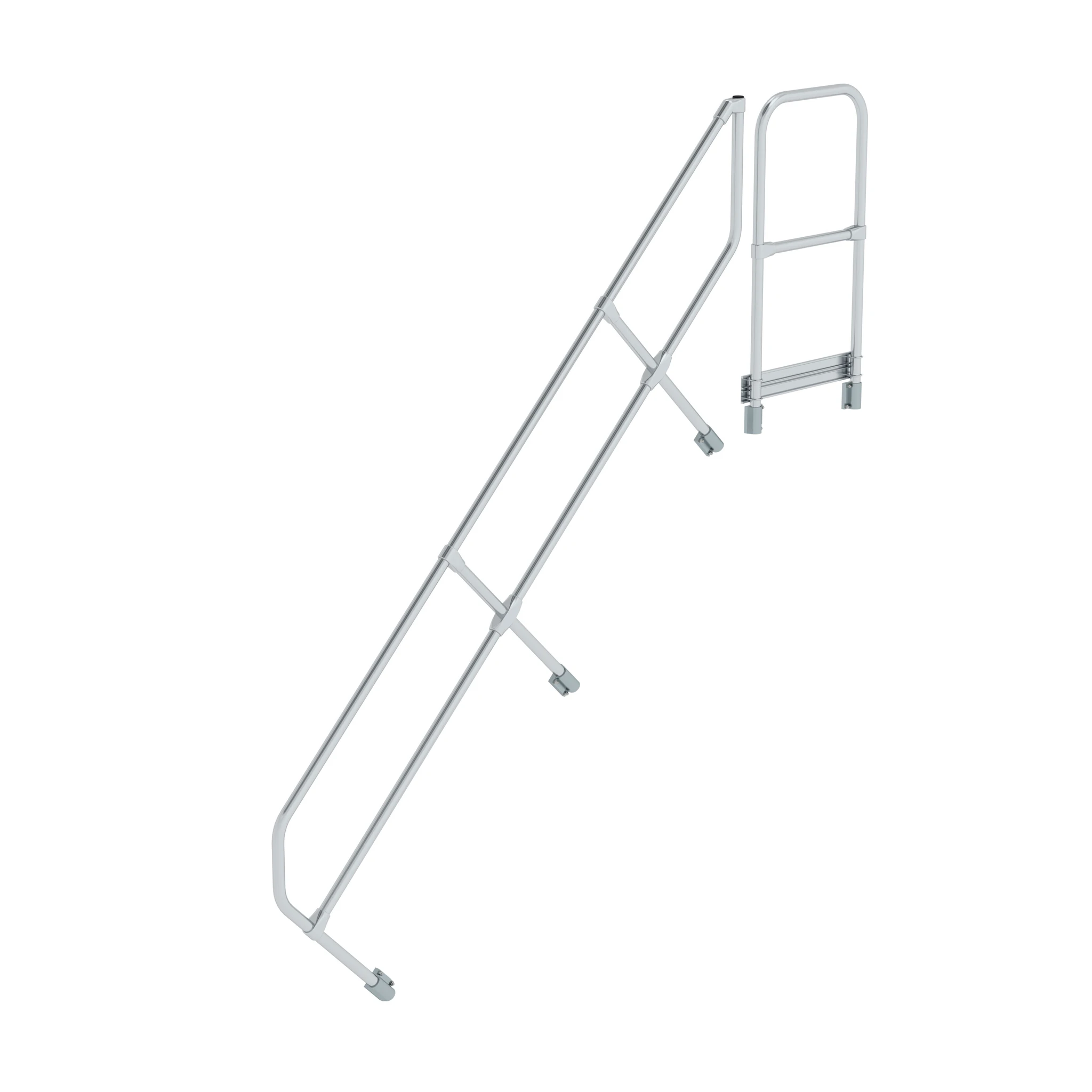 MUNK | Zweiter Handlauf für Treppe mit Plattform 45° 9 Stufen