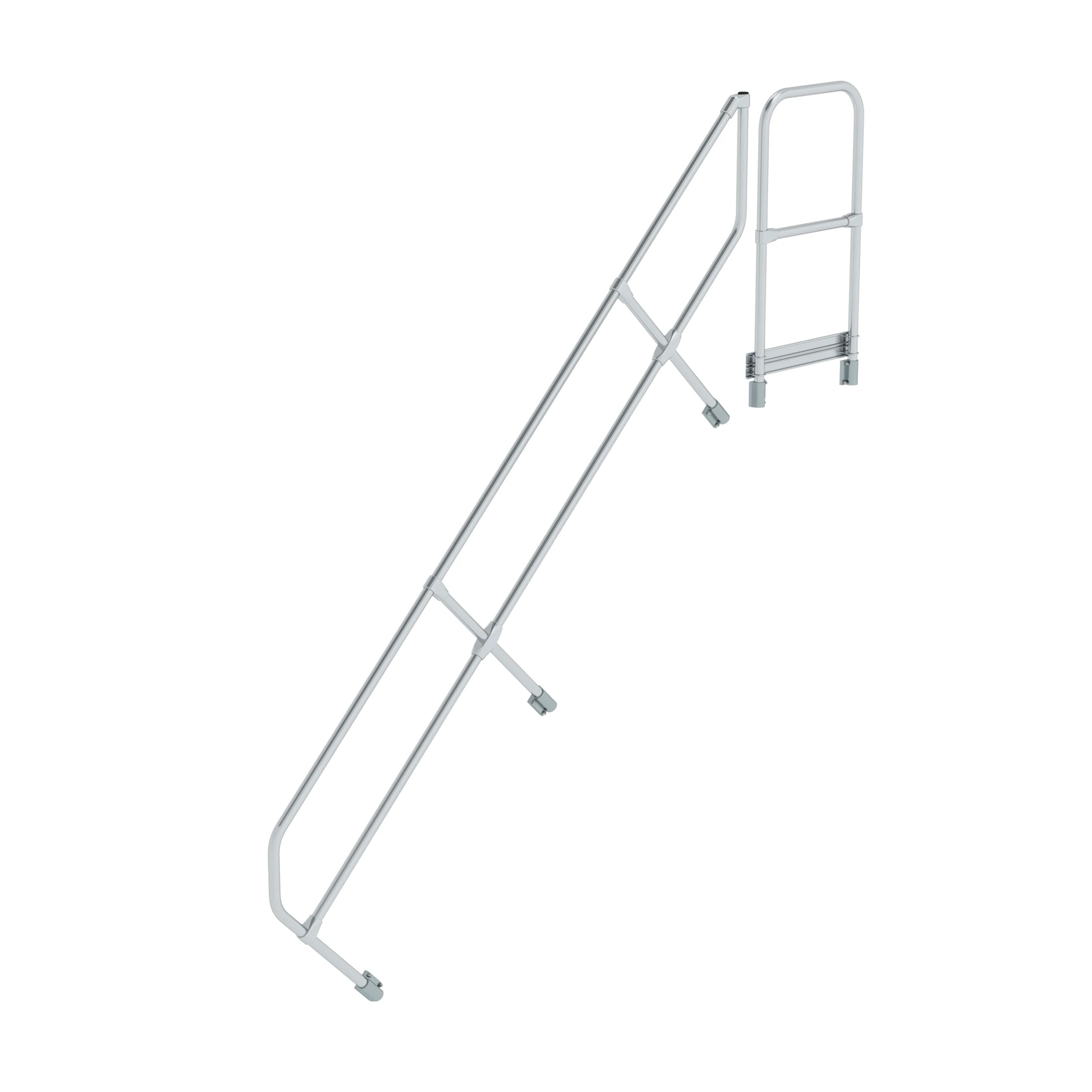 MUNK | Zweiter Handlauf für Treppe mit Plattform 45° 10 Stufen