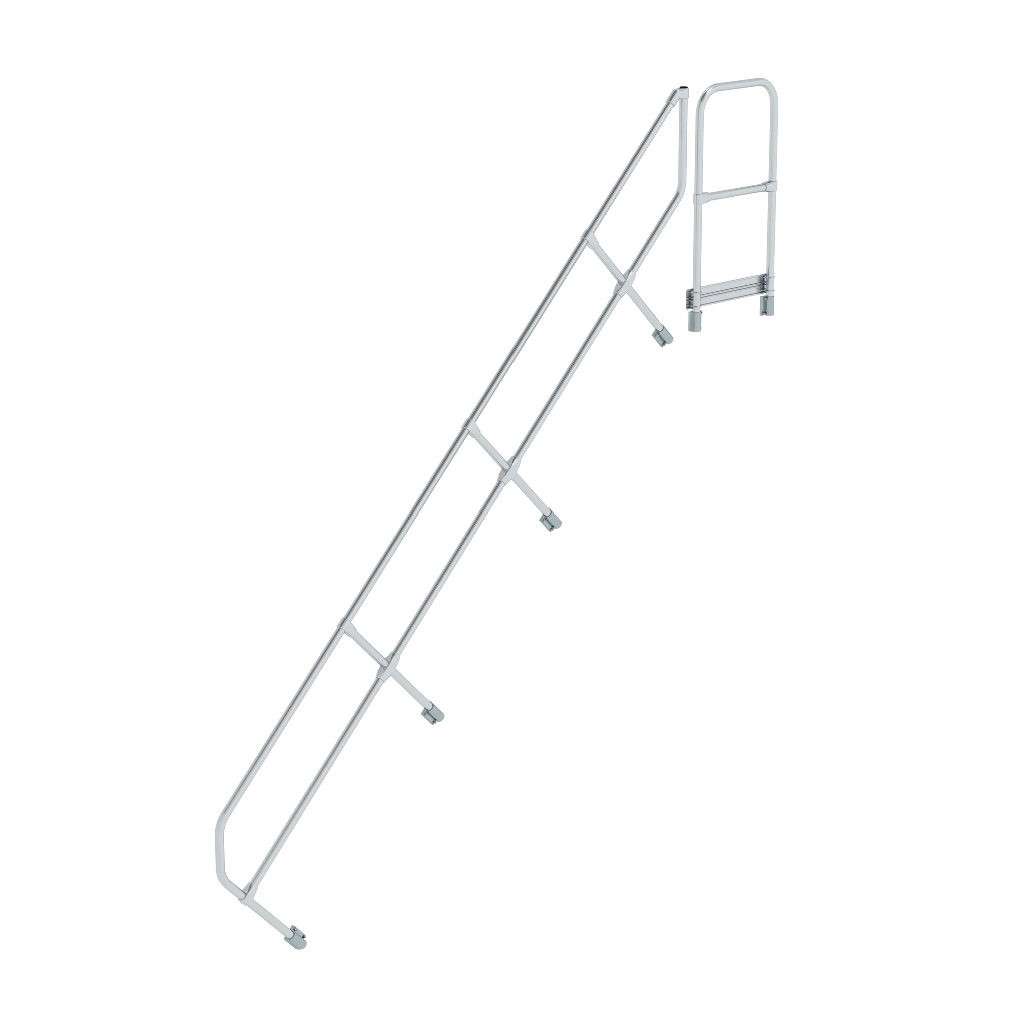 MUNK | Zweiter Handlauf für Treppe mit Plattform 45° 13 Stufen