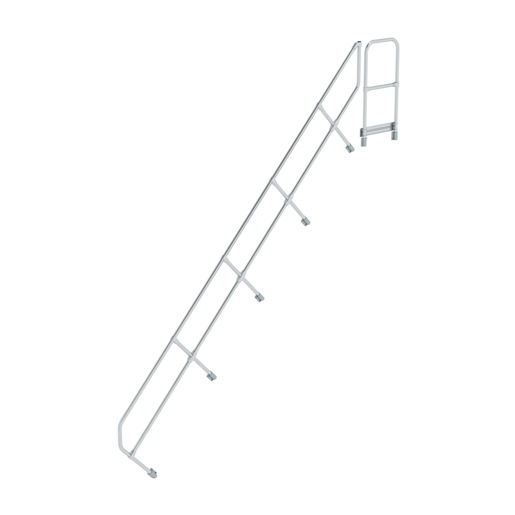 MUNK | Zweiter Handlauf für Treppe mit Plattform 45° 16 Stufen