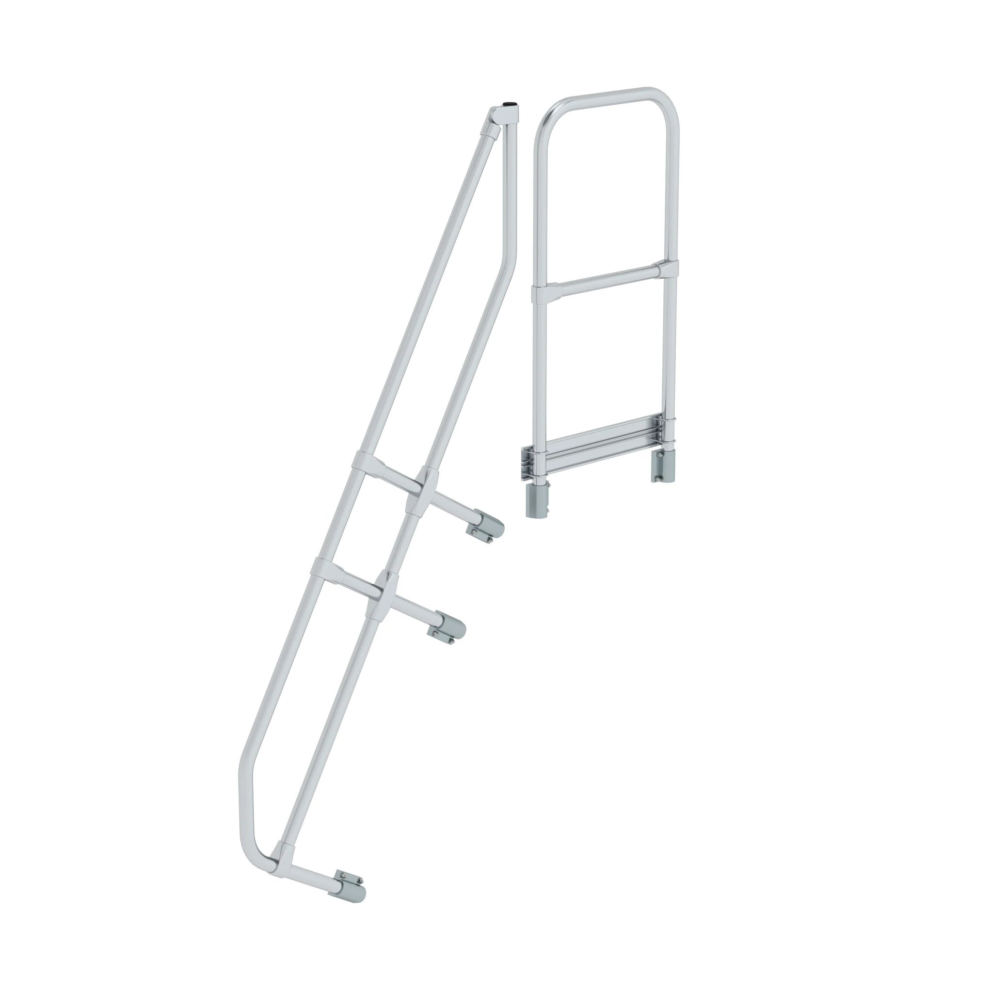 MUNK | Zweiter Handlauf für Treppe mit Plattform 60° 6 Stufen