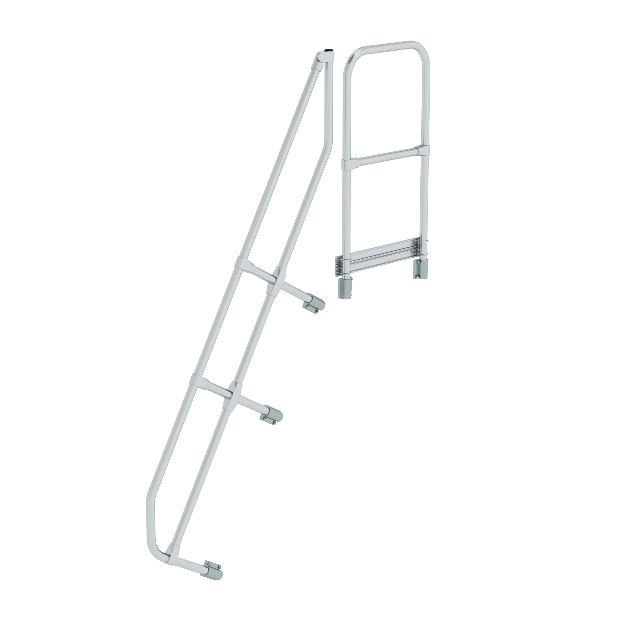MUNK | Zweiter Handlauf für Treppe mit Plattform 60° 7 Stufen