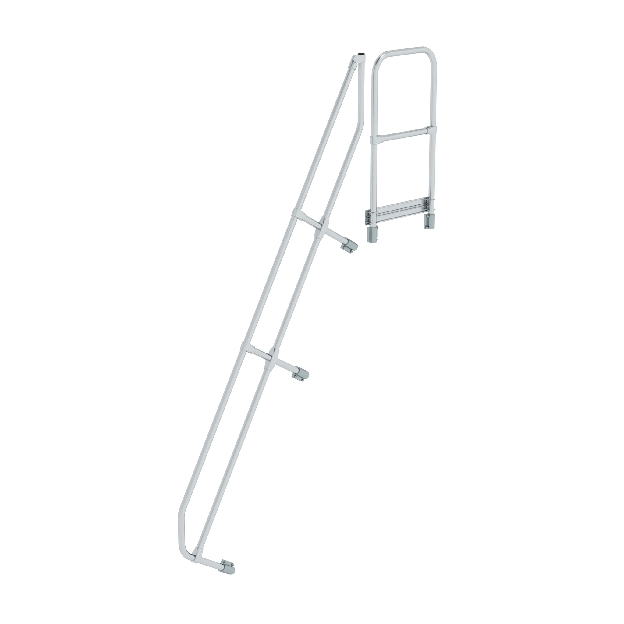 MUNK | Zweiter Handlauf für Treppe mit Plattform 60° 10 Stufen