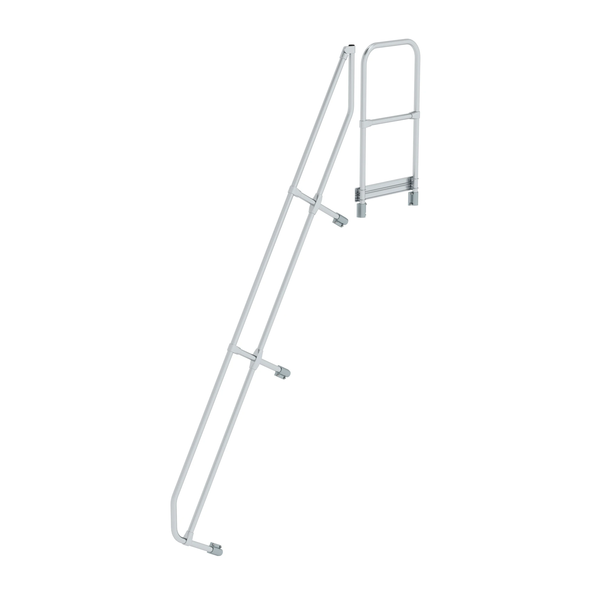 MUNK | Zweiter Handlauf für Treppe mit Plattform 60° 11 Stufen