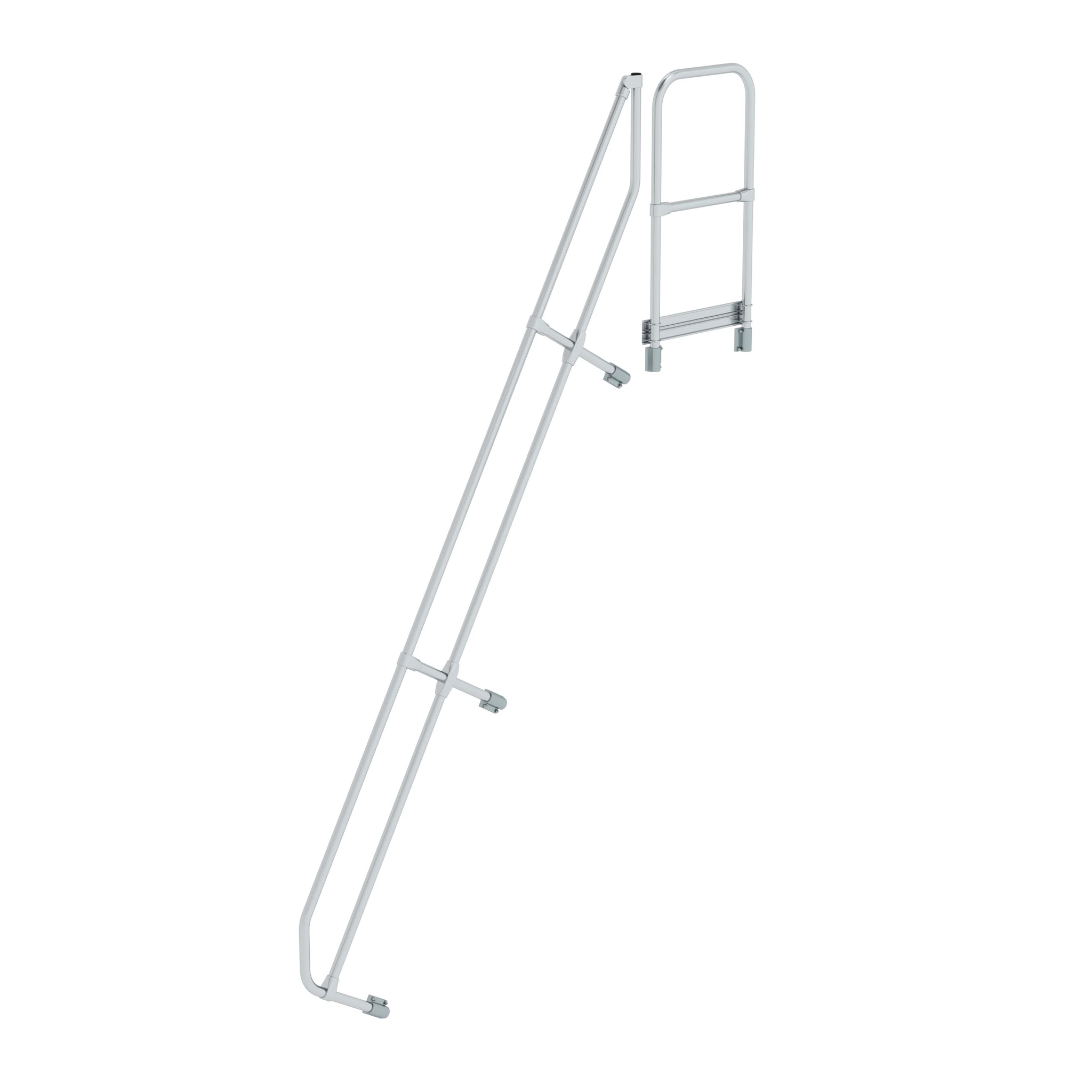 MUNK | Zweiter Handlauf für Treppe mit Plattform 60° 12 Stufen