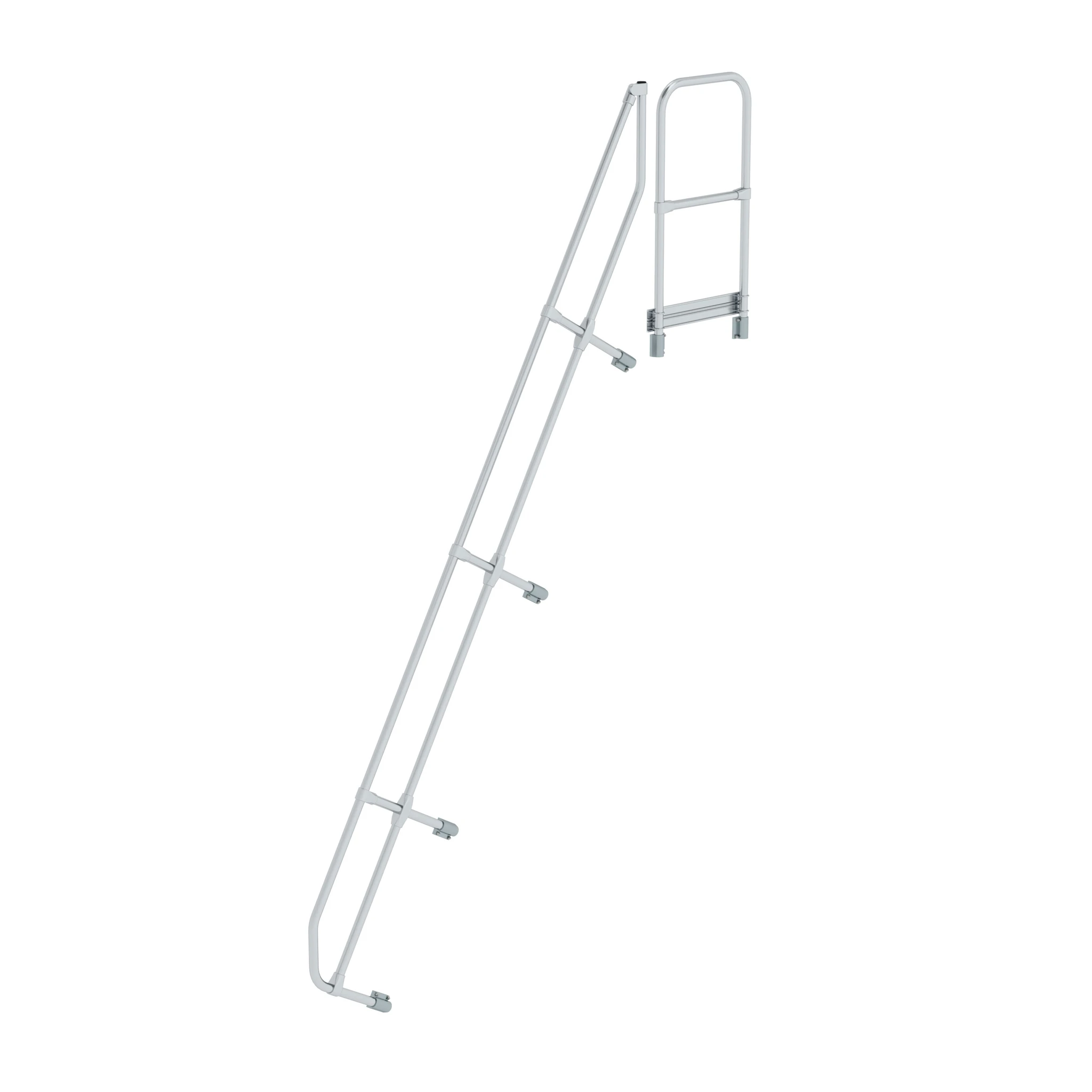 MUNK | Zweiter Handlauf für Treppe mit Plattform 60° 13 Stufen