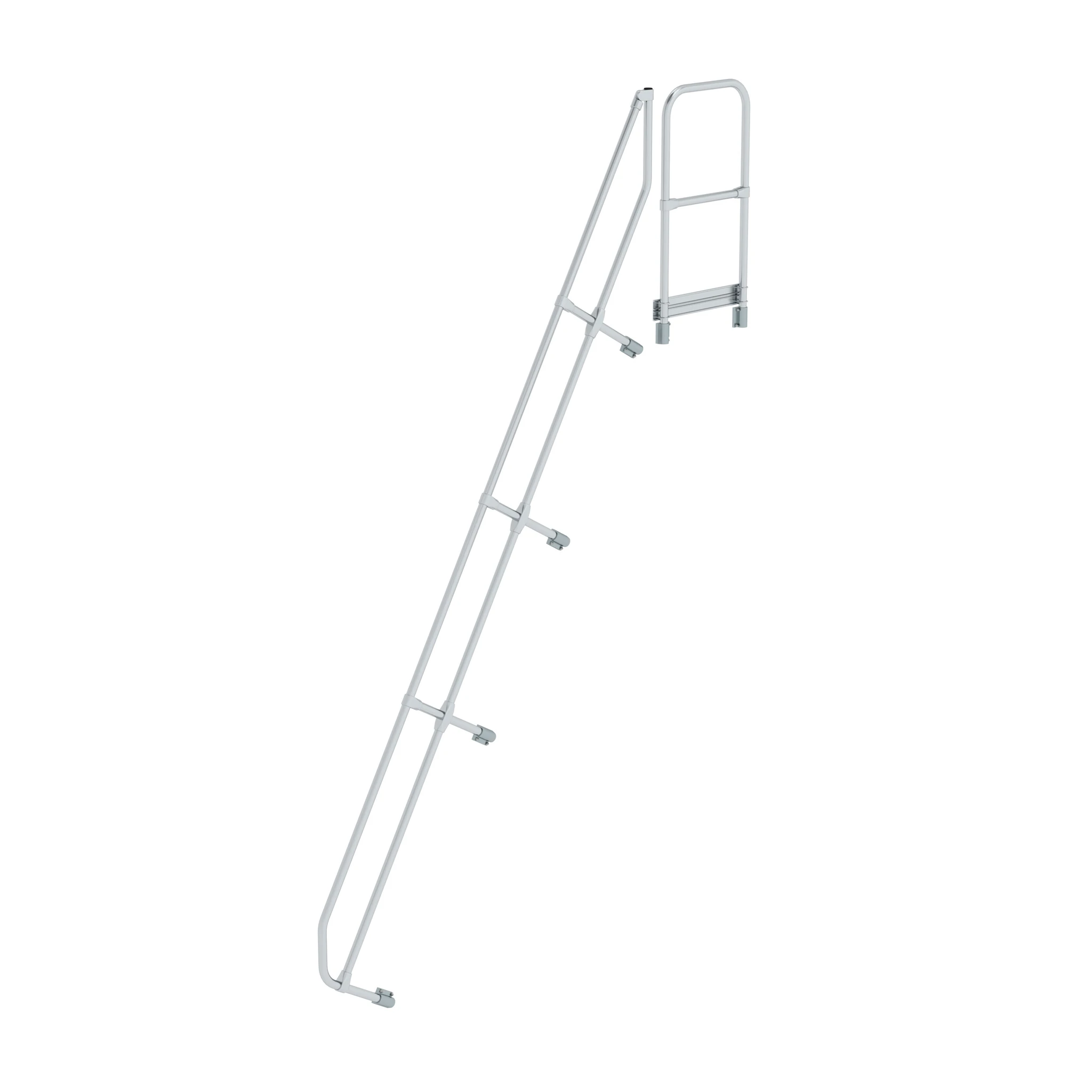 MUNK | Zweiter Handlauf für Treppe mit Plattform 60° 14 Stufen