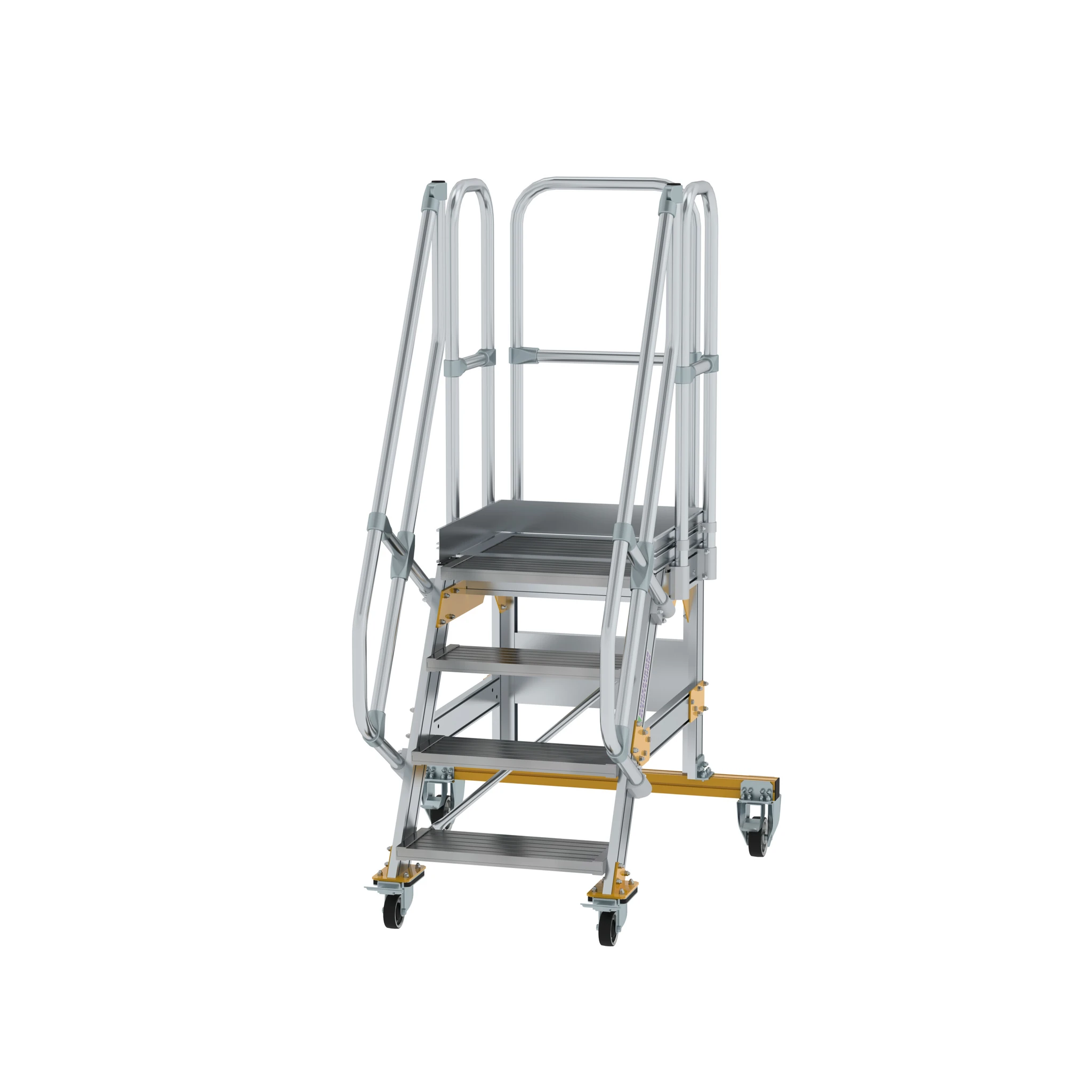 MUNK | Plattformtreppe fahrbar 60° Stufenbreite 600 mm 4 Stufen