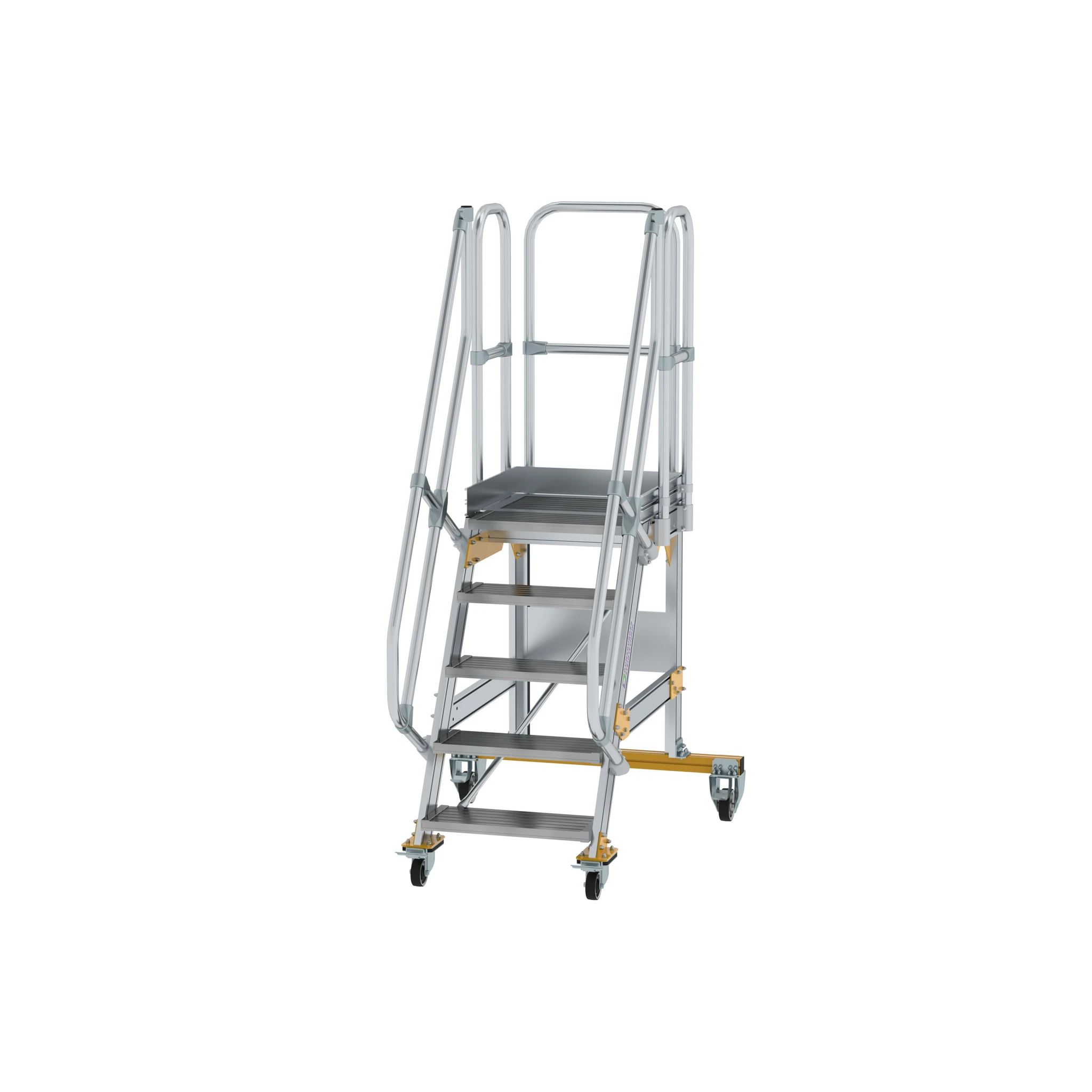 MUNK | Plattformtreppe fahrbar 60° Stufenbreite 600 mm 5 Stufen
