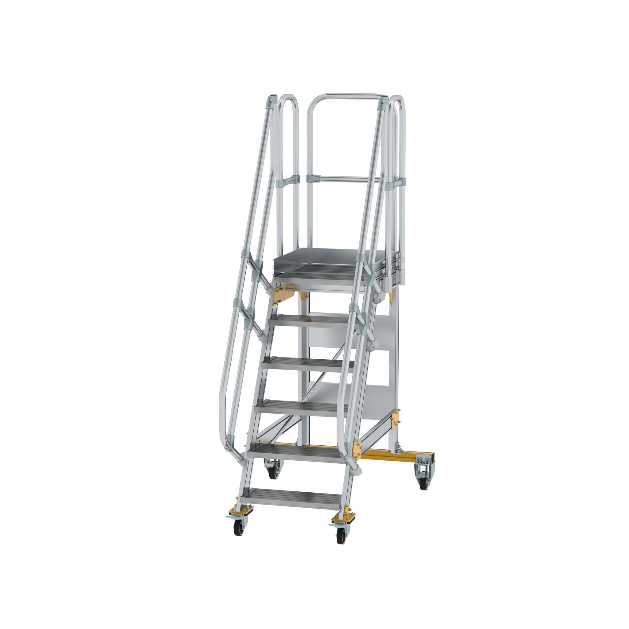 MUNK | Plattformtreppe fahrbar 60° Stufenbreite 600 mm 6 Stufen