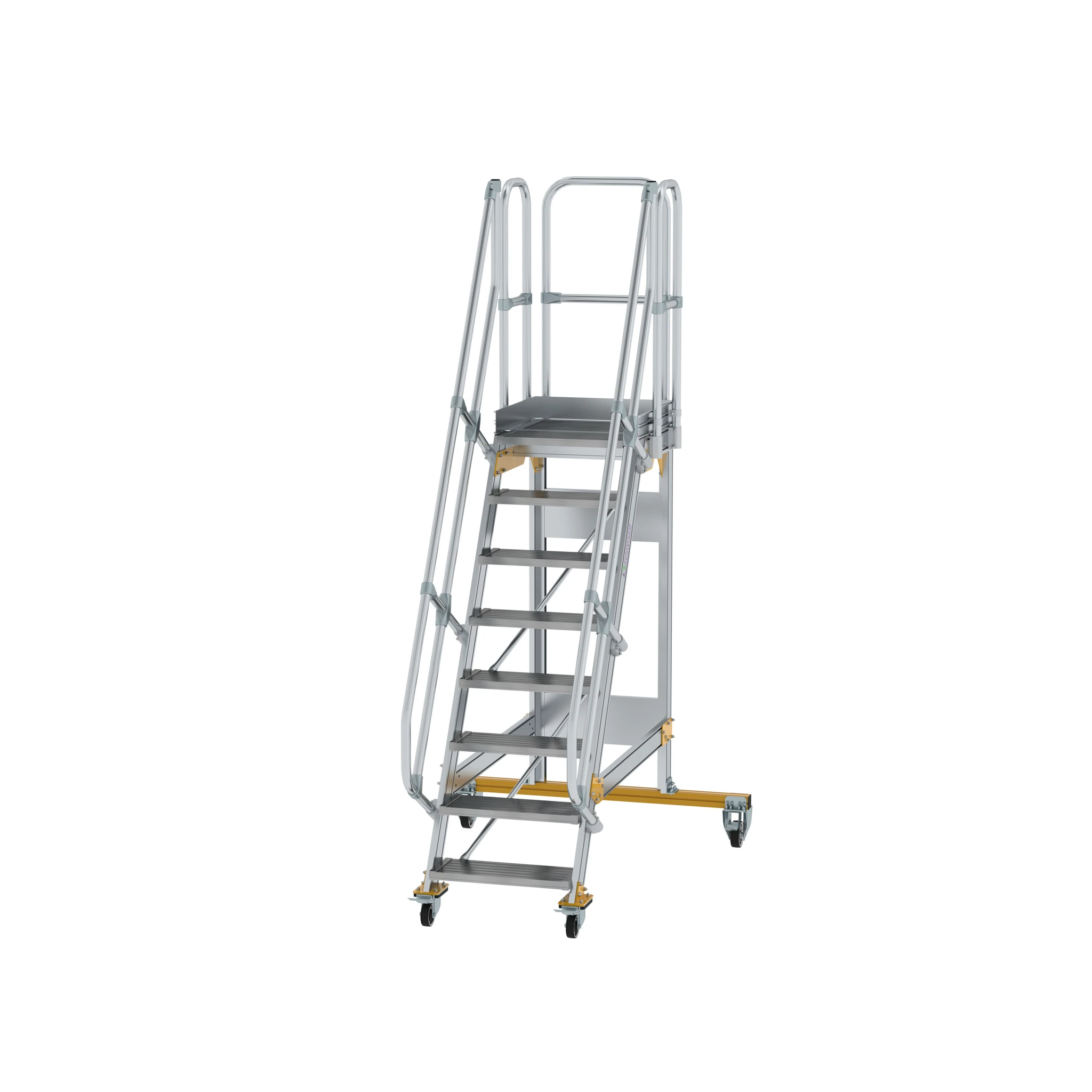 MUNK | Plattformtreppe fahrbar 60° Stufenbreite 600 mm 8 Stufen