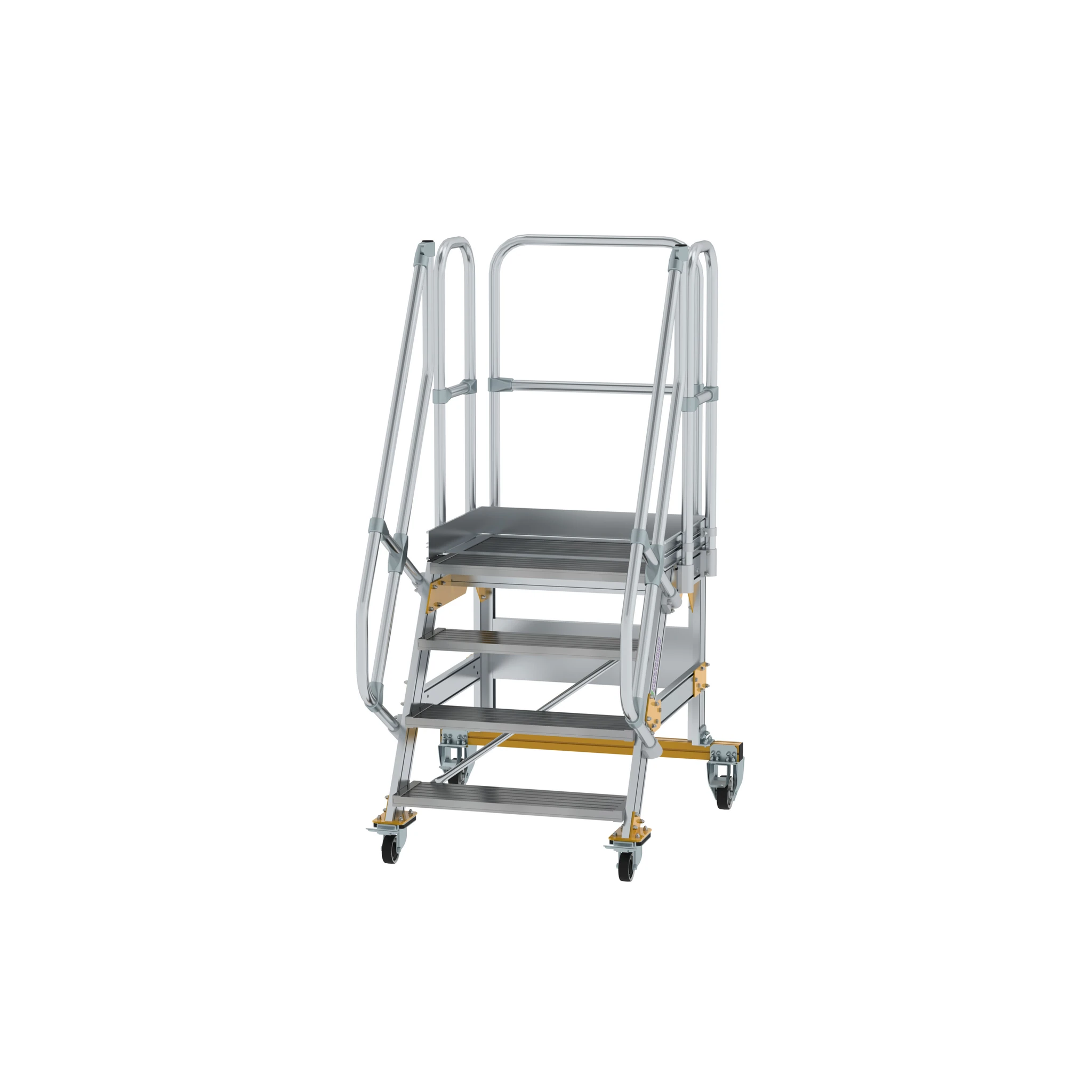 MUNK | Plattformtreppe fahrbar 60° Stufenbreite 800 mm 4 Stufen