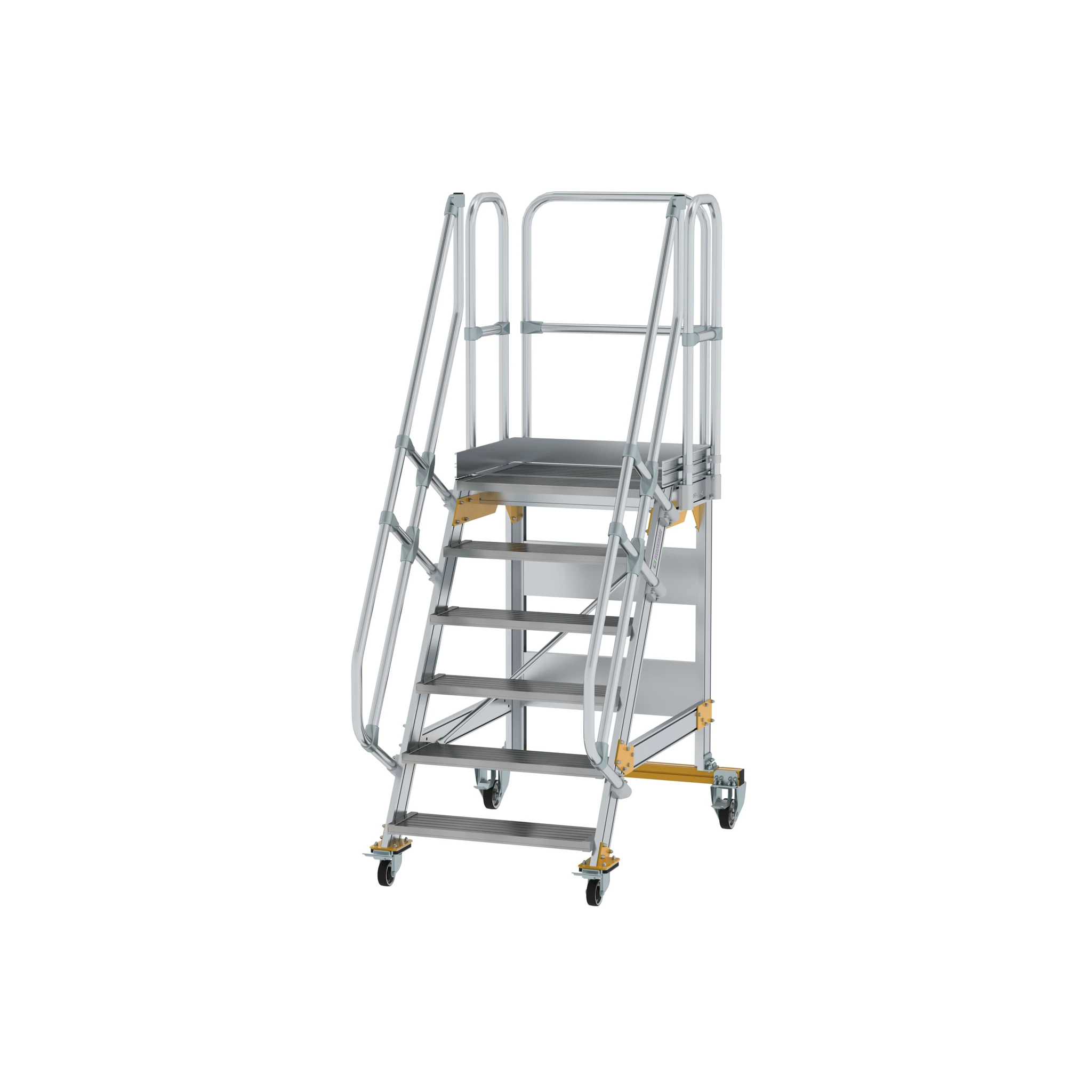 MUNK | Plattformtreppe fahrbar 60° Stufenbreite 800 mm 6 Stufen