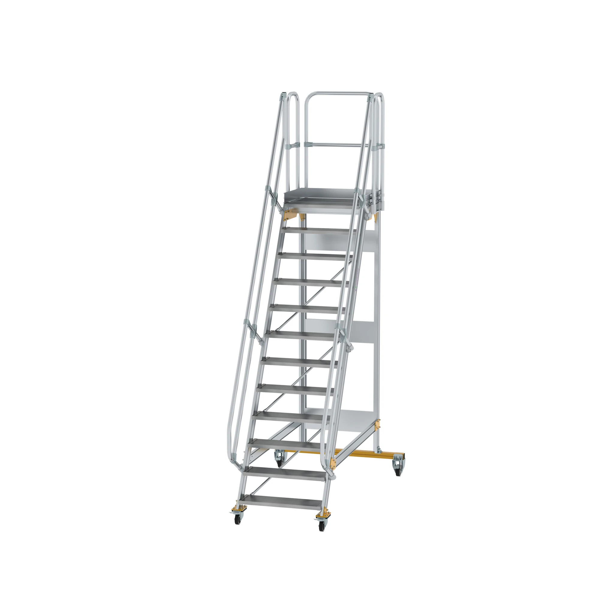MUNK | Plattformtreppe fahrbar 60° Stufenbreite 800 mm 12 Stufen