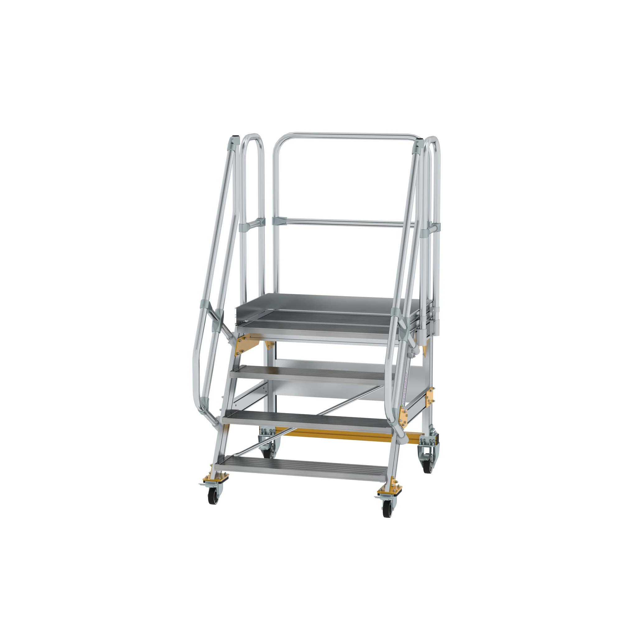 MUNK | Plattformtreppe fahrbar 60° Stufenbreite 1000 mm 4 Stufen