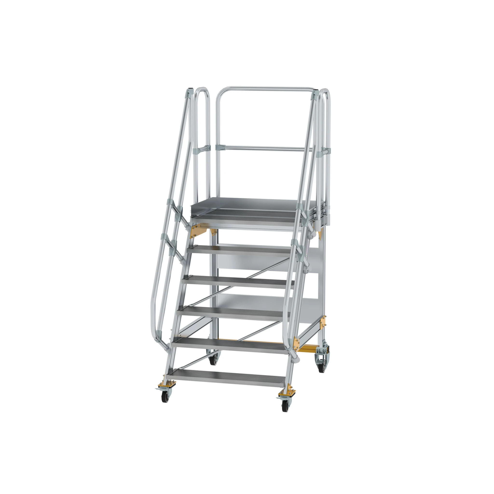 MUNK | Plattformtreppe fahrbar 60° Stufenbreite 1000 mm 6 Stufen