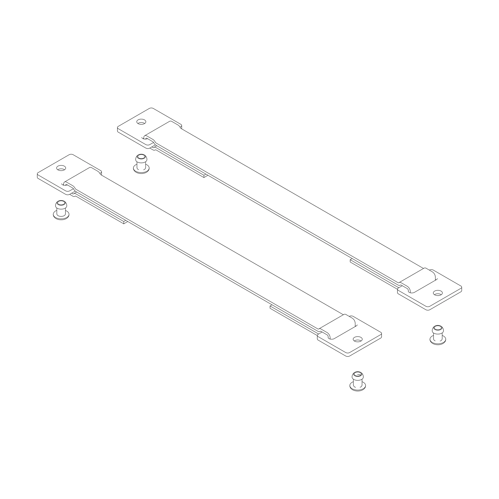 MUNK | Spreizsicherung Gurtband 296 mm mit Befestigungsplatten 1 Satz = 2 Stück, inkl. Nieten