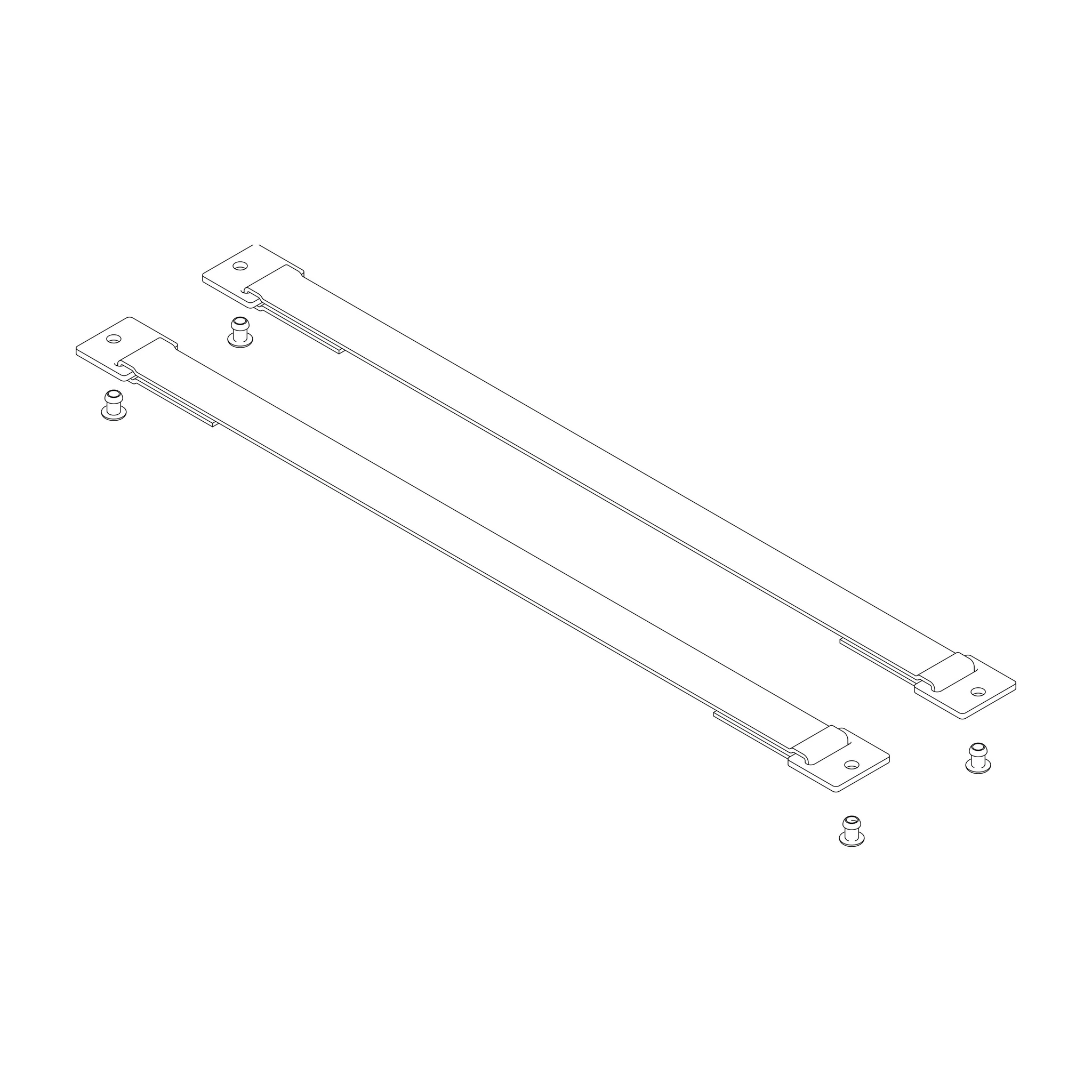 MUNK | Spreizsicherung Gurtband 467 mm mit Befestigungsplatten 1 Satz = 2 Stück, inkl. Nieten